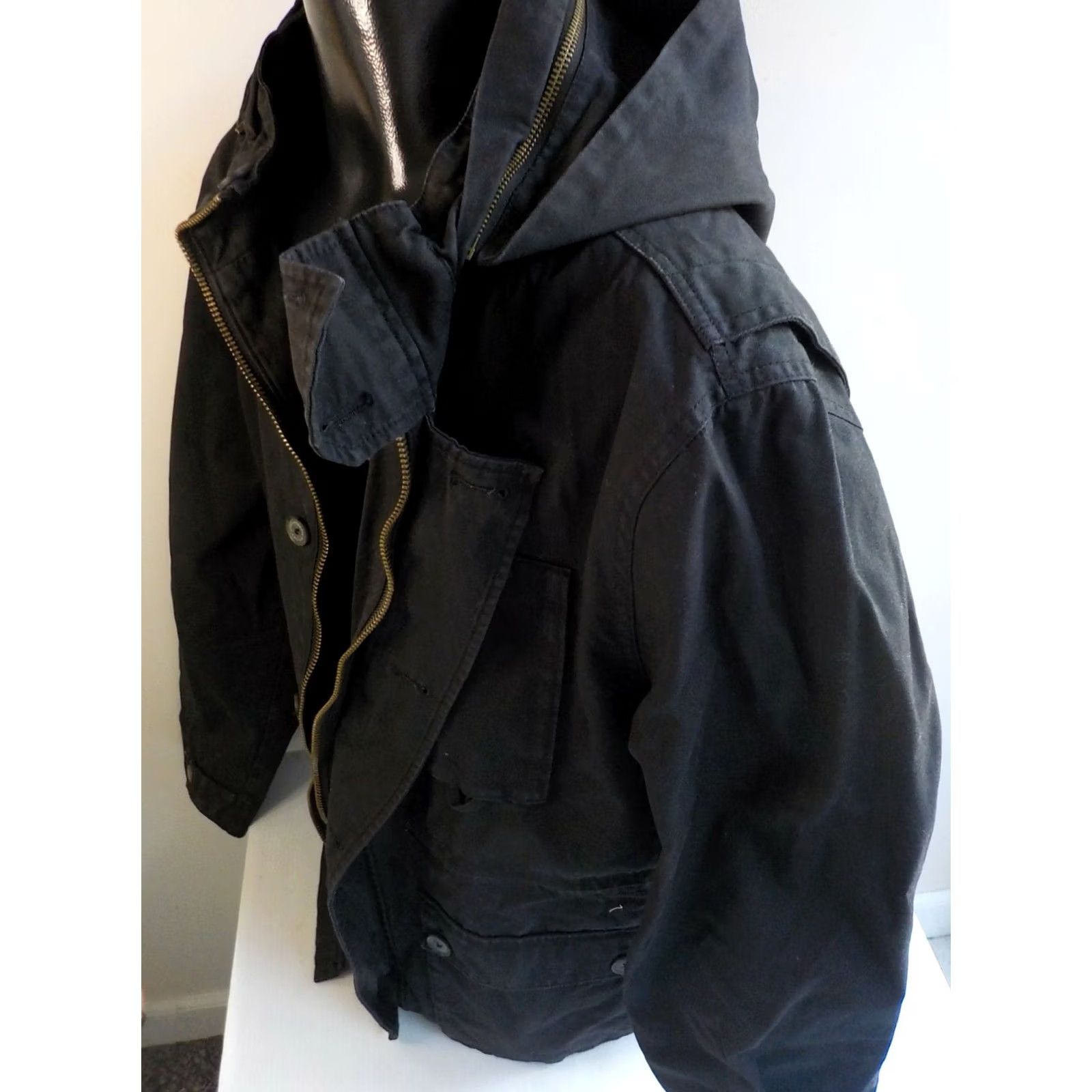 Roark ROARK REVIVAL Coat Zip Front Removable Hooded Canvas Coat Black Cotton XL Men Parka Pocket(s) 3 Patch Great Condition Size US XL / EU 56 / 4 - 4 Thumbnail