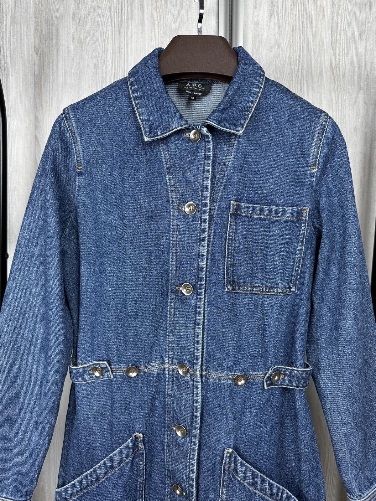 A.P.C. A.P.C Spring Denim Mini Shirt Dress size 40 Size M / US 6-8 / IT 42-44 - 3 Thumbnail