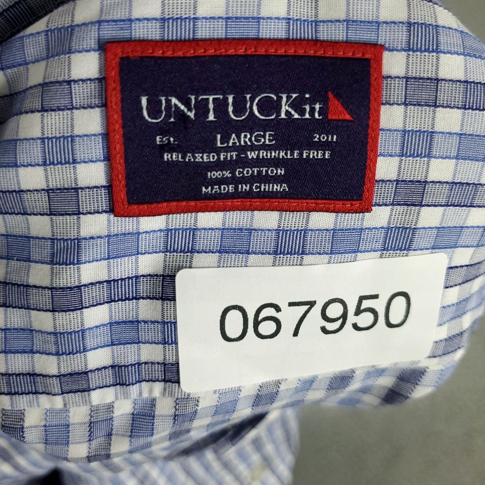 UNTUCKit UNTUCKit Shirt Mens L Blue Plaid Button Up Long Sleeve Size US L / EU 52-54 / 3 - 7 Thumbnail