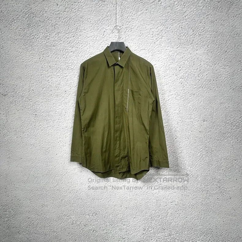 Dior Dior Dark green logo-free simple long-sleeved shirt Size US XXS / EU 40 - 1 Thumbnail