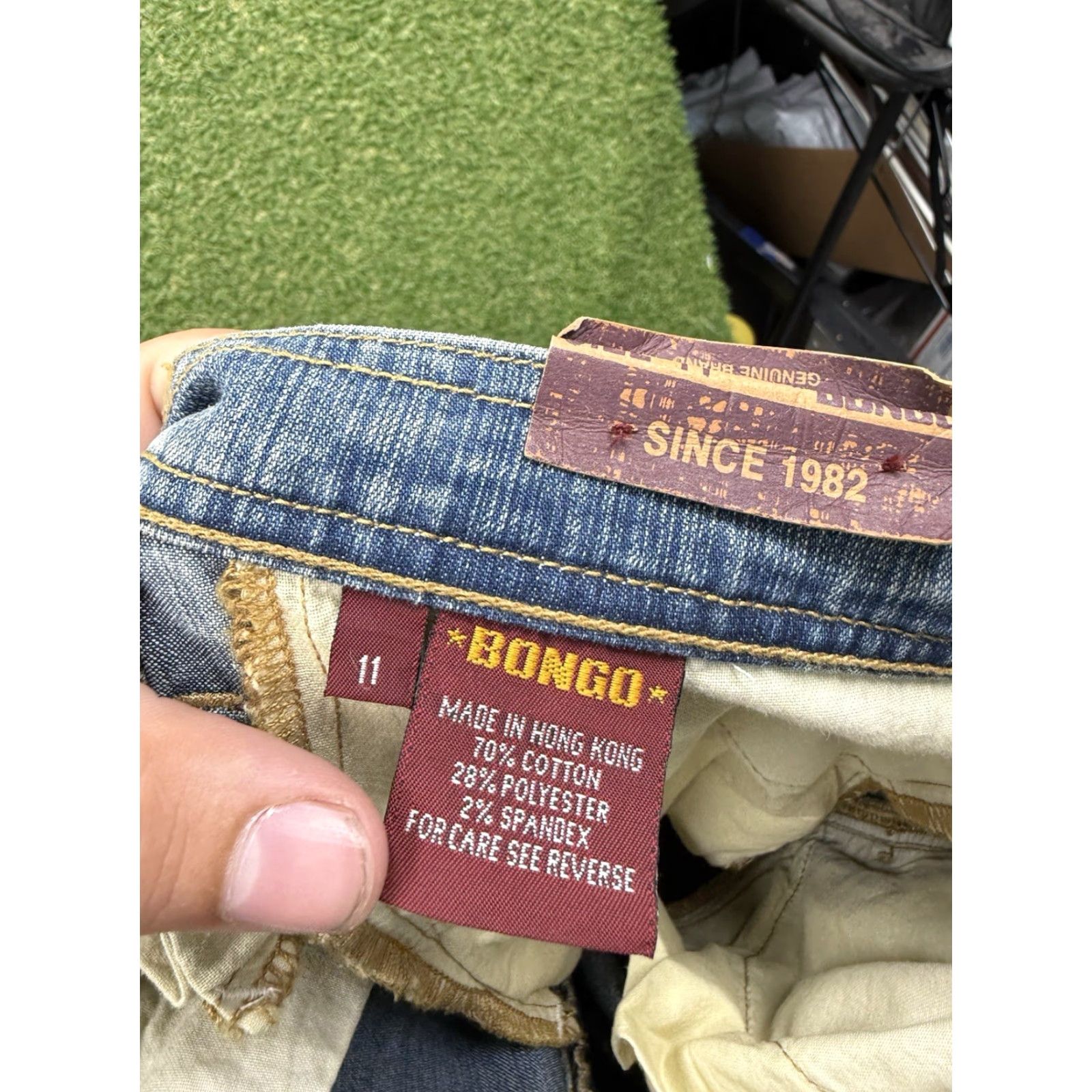 Vintage Y2K Bongo Denim Pants 11 Mid Rise Stretch Distressed 90s Cargo Womens Size 32" / US 10 / IT 46 - 3 Thumbnail