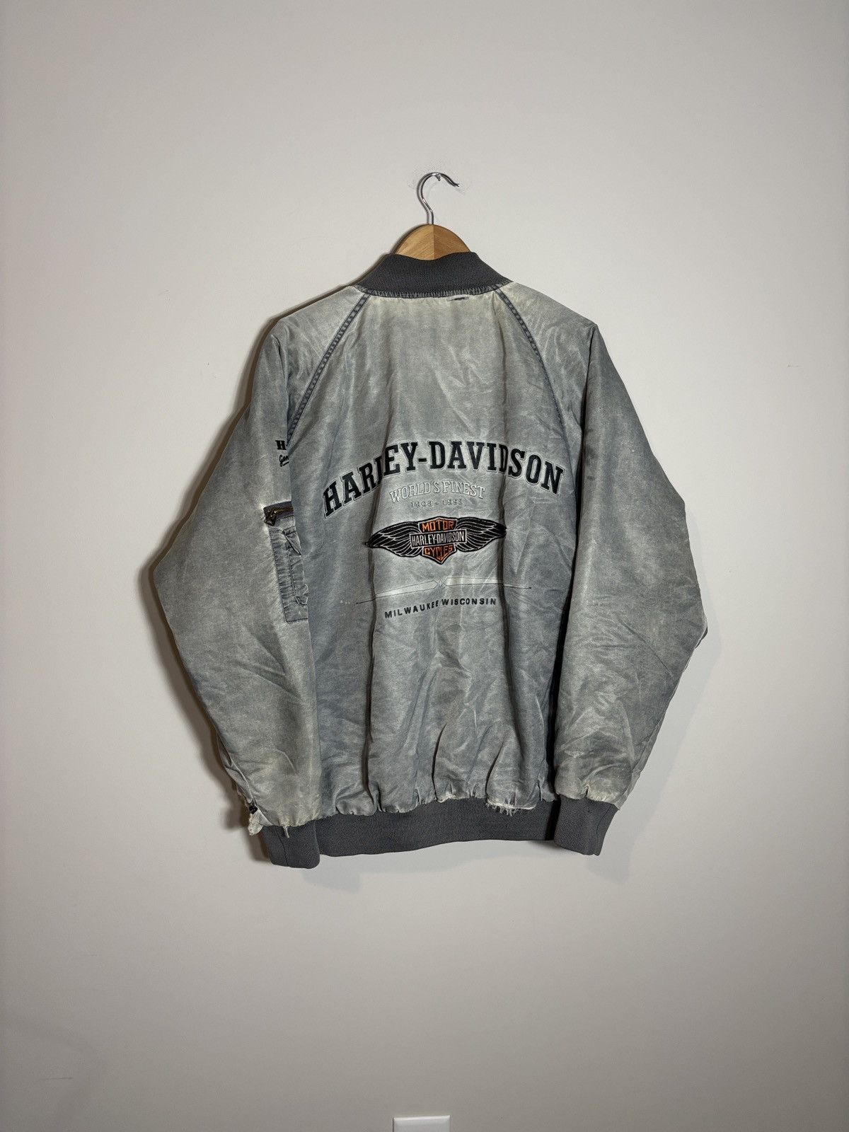 Harley Davidson Vintage Harley Davidson Motorcycles Nylon Bomber Jacket XL Size US L / EU 52-54 / 3 - 7 Thumbnail