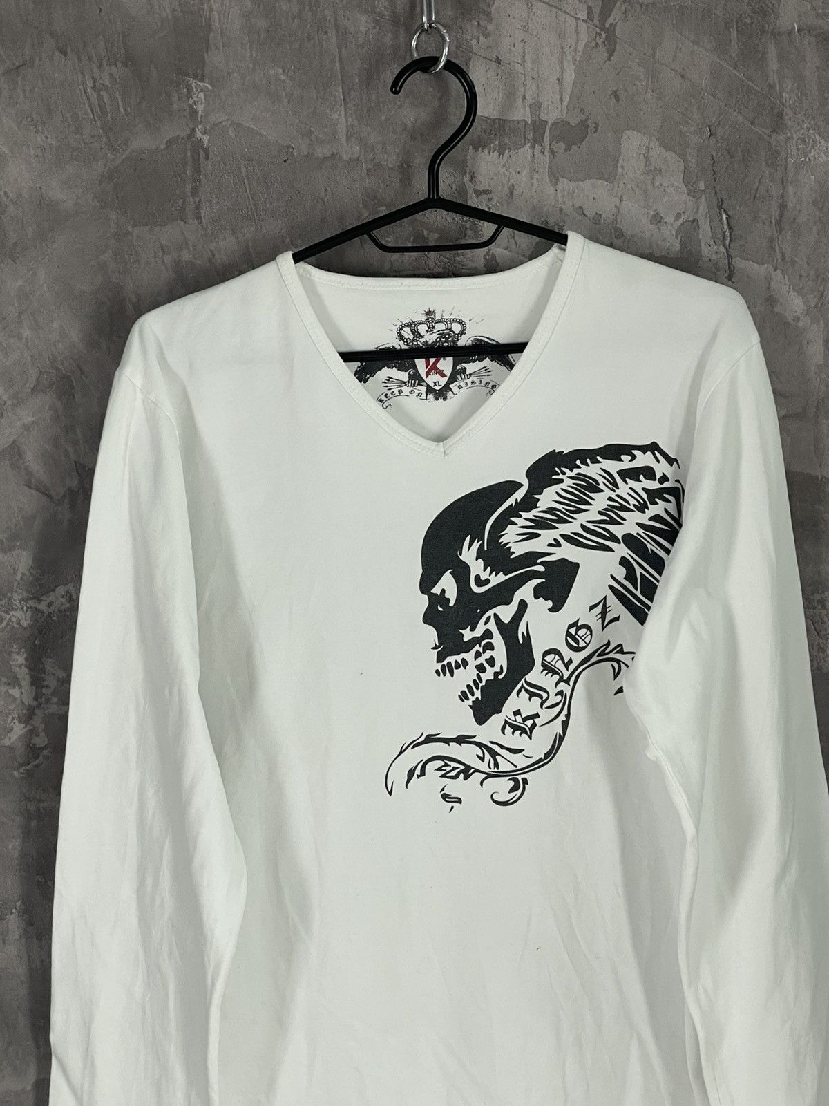 Vintage Cyber Y2K Gothic Skull Grunge Graphic Thermal LongSleeve Size XL / US 12-14 / IT 48-50 - 8 Thumbnail