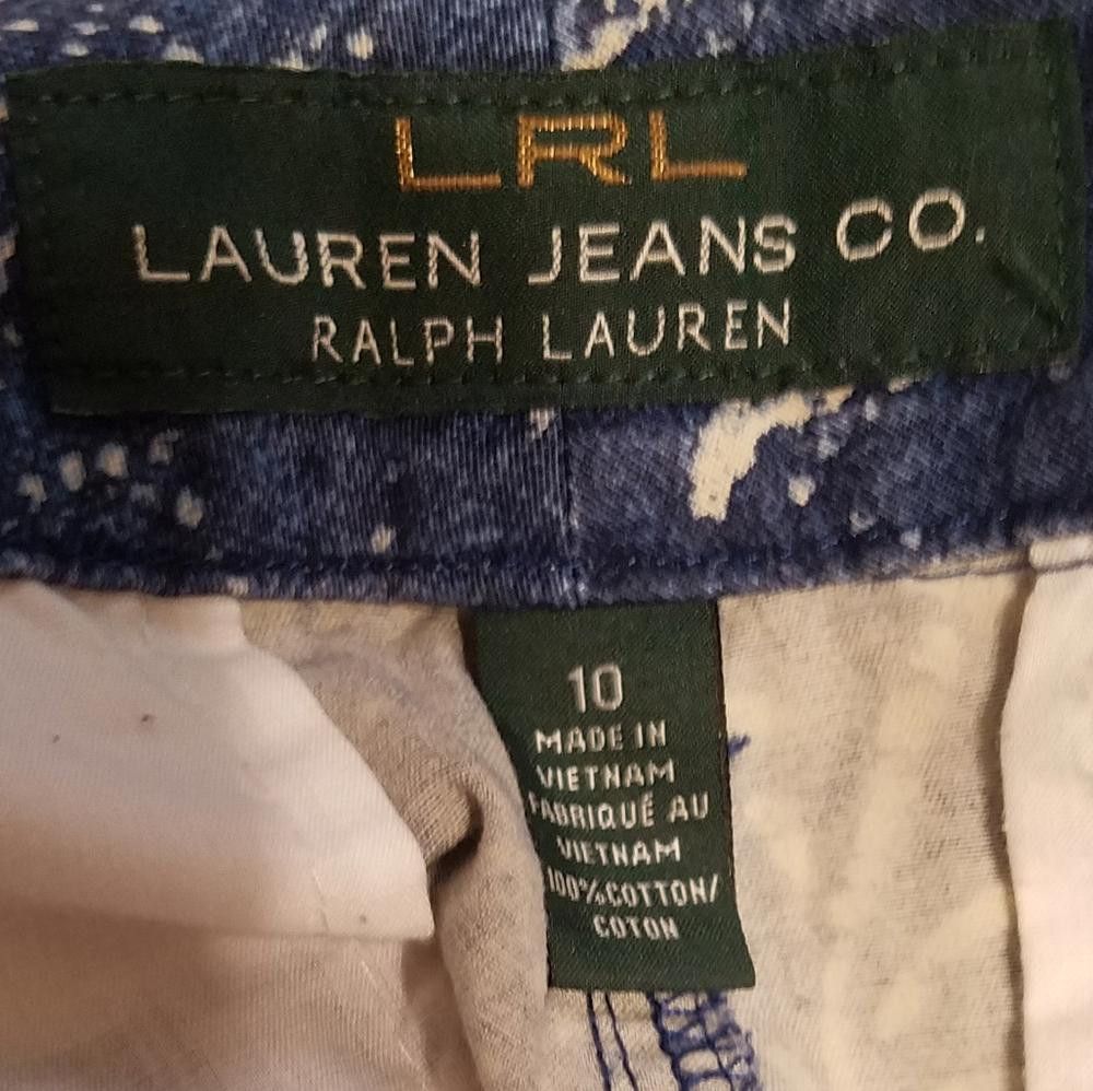 Polo Ralph Lauren LRL Ralph Lauren Blue Patterned Jeans Size 10 Size 32" / US 10 / IT 46 - 4 Thumbnail