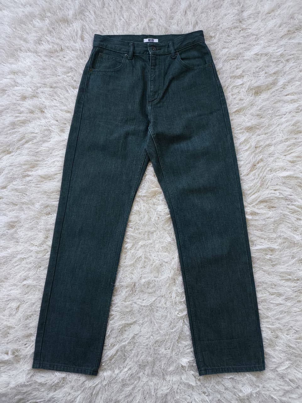 Lemaire × Uniqlo UNIQLO U Regular Straight Fit Dark Green Denim Jeans Size US 30 / EU 46 - 1 Thumbnail