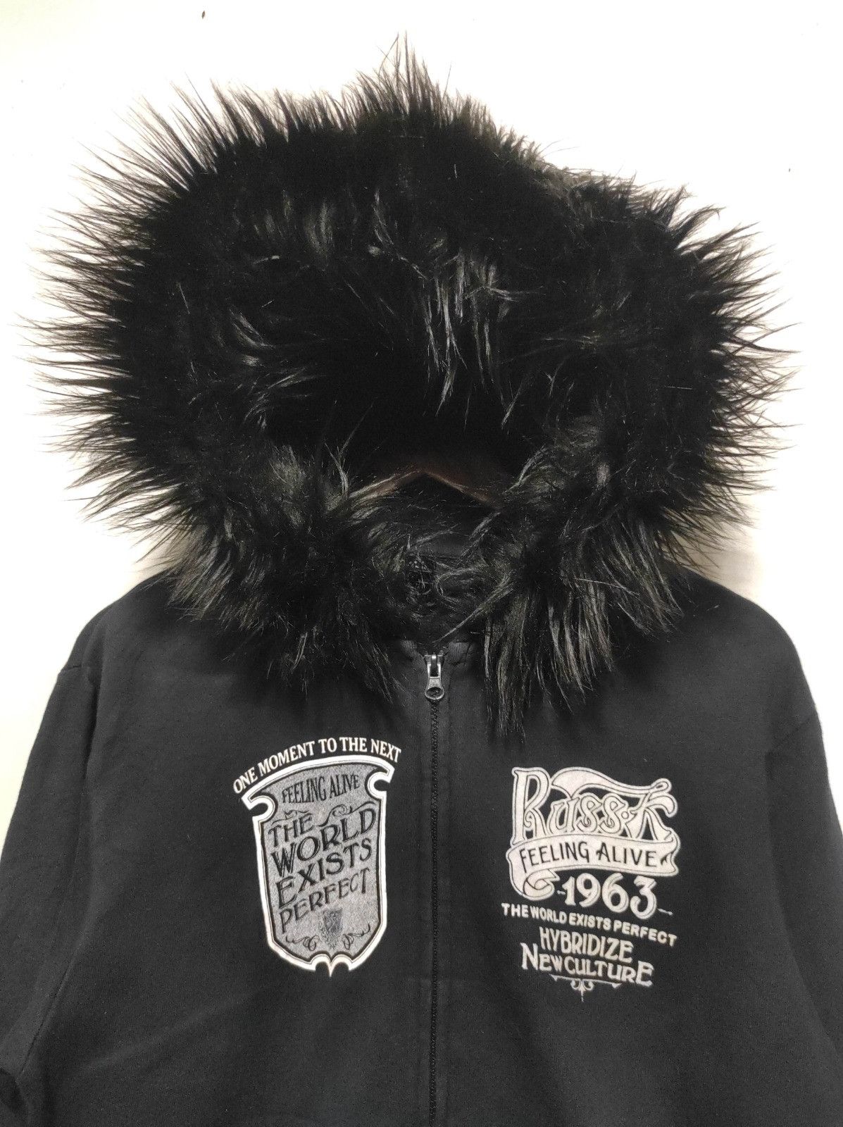 Japanese Brand Russ-K zipper fur hoodie LGB style Size US M / EU 48-50 / 2 - 4 Thumbnail