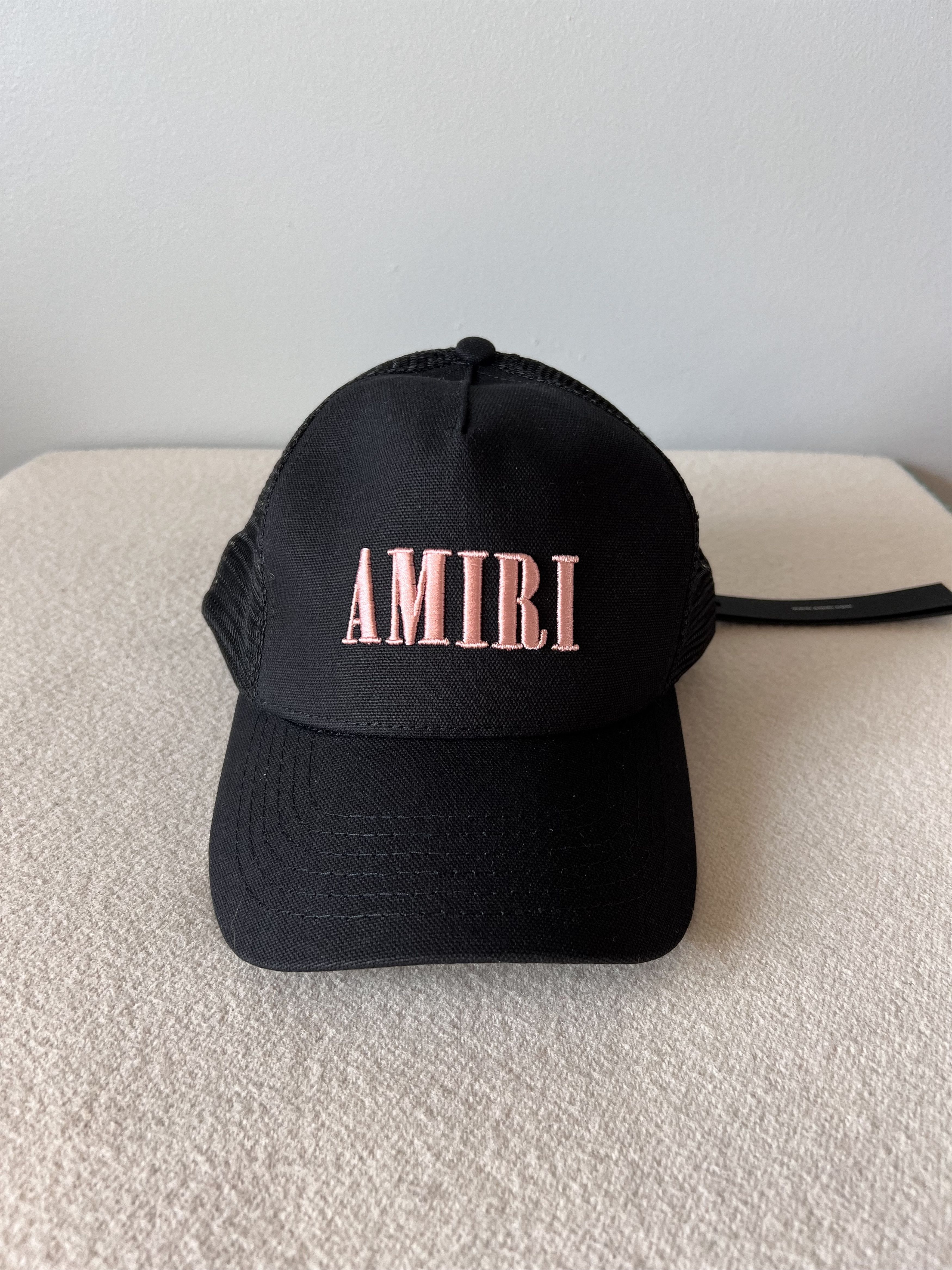 Amiri Amiri Script Trucker Hat in Black Peach Size ONE SIZE - 1 Thumbnail