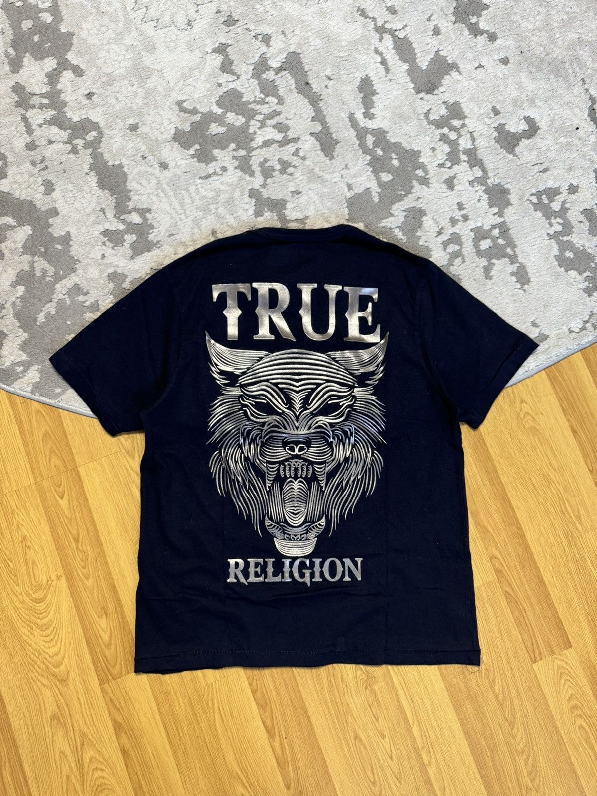 True Religion × Vintage TRUE RELIGION SS WOLF METALLIC TEE Size US S / EU 44-46 / 1 - 2 Thumbnail