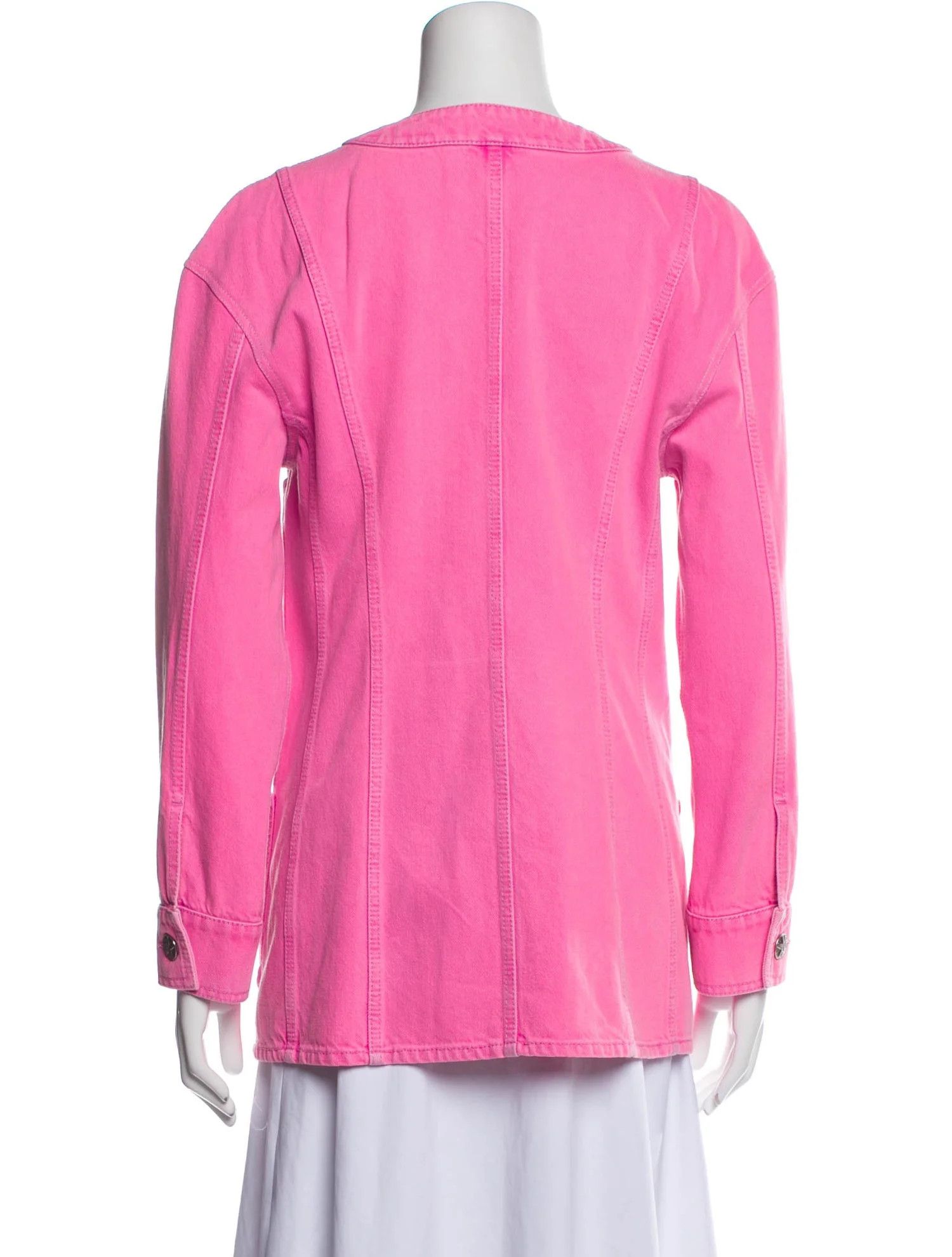 Chanel Chanel SS 2021 Runway CC Pink Camelia Denim Jacket 34 Size XS / US 0-2 / IT 36-38 - 8 Thumbnail