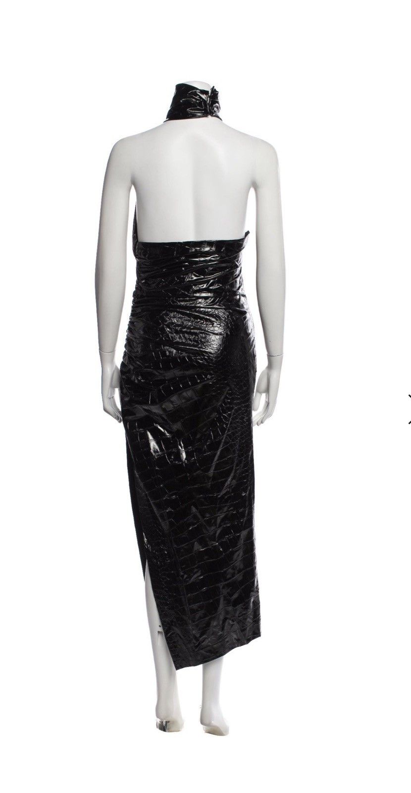 Alaia Alaia Asymmetric croc-effect vinyl halterneck midi dress 38 Size S / US 4 / IT 40 - 2 Thumbnail