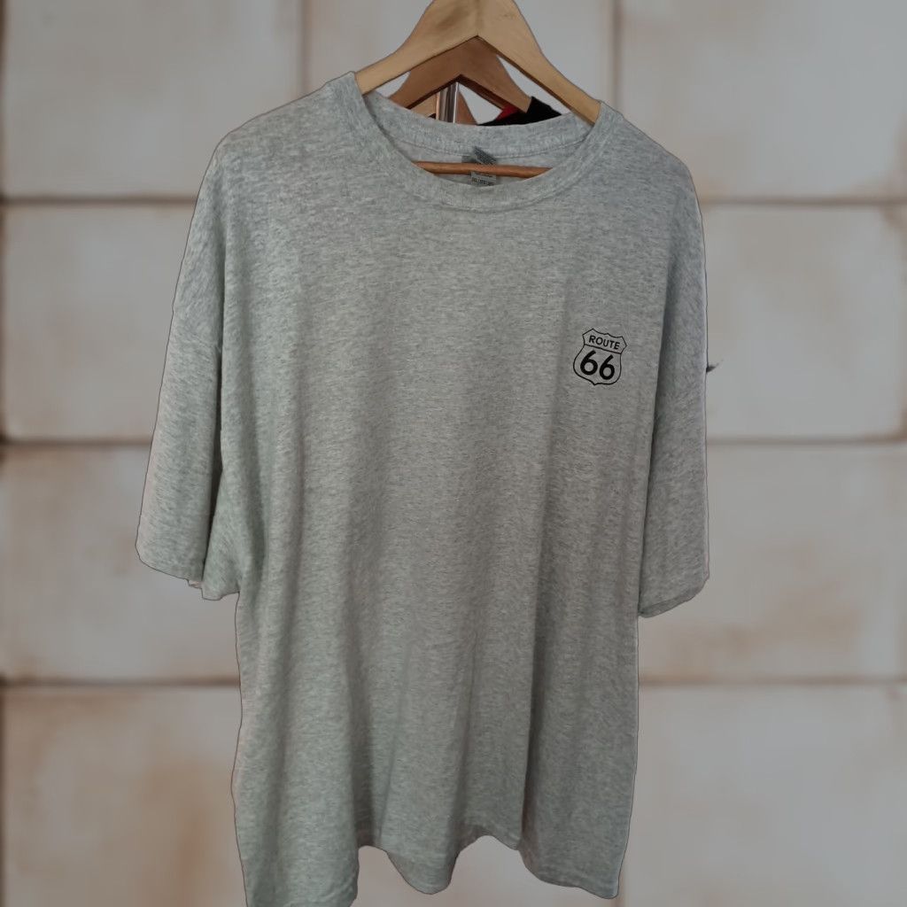 Gildan VINTAGE Route 66 Highway T-shirt Americana USA 3XL Gray Men Cars Moto T-Shirt USA Route 66 90s? Size US XXL / EU 58 / 5 - 1 Thumbnail