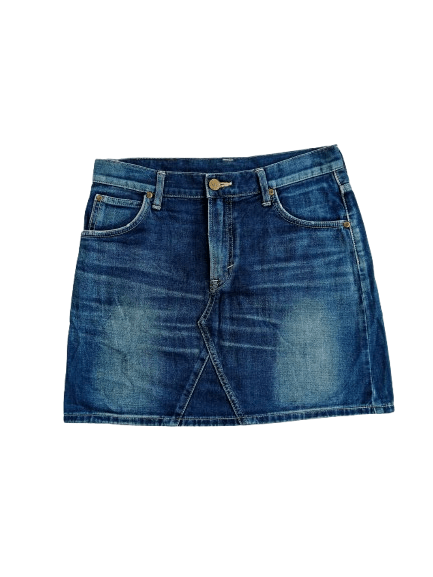 Lee Vintage Lee Mini Skirt Blue Denim Nice Style Size 31" - 1 Thumbnail