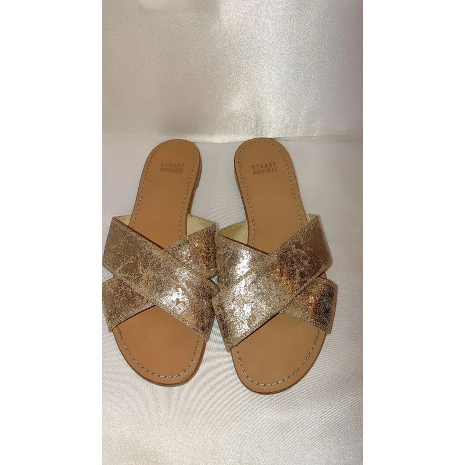 Stuart Weitzman Stuart Weitzman Byway Leather Slides Size 8 Size US 8 / IT 38 - 2 Thumbnail
