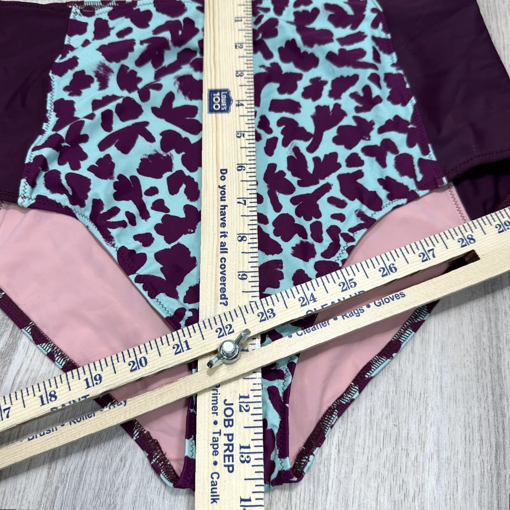 Tanya Taylor Tanya Taylor Swim Kaia Bikini Bottom High Waist Purple Blue 1X NWT Plus Size Womens Swimsuit Bottom Recycled Polyamide MSRP 15 Size 40" / US 18 - 7 Thumbnail