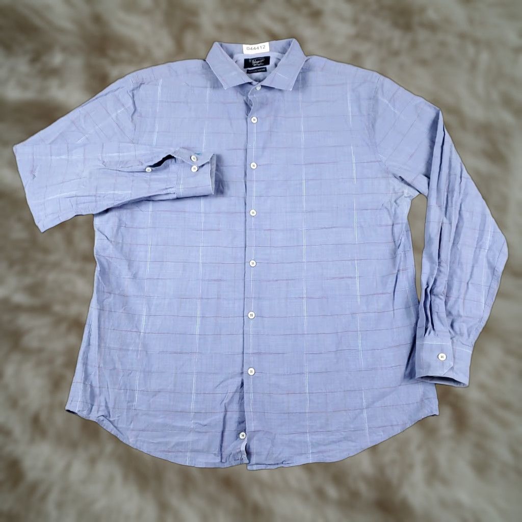 Original Penguin Original Penguin Blue Plaid Button-Up Shirt Mens XL Long Sleeve Casual Size US XL / EU 56 / 4 - 1 Thumbnail