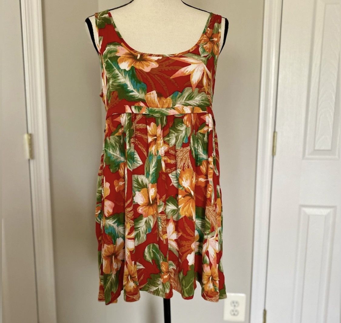 Forever 21 FOREVER 21 SLEEVELESS FLORAL TROPICAL SCOOP BACK MINI DRESS Size M / US 6-8 / IT 42-44 - 2 Thumbnail