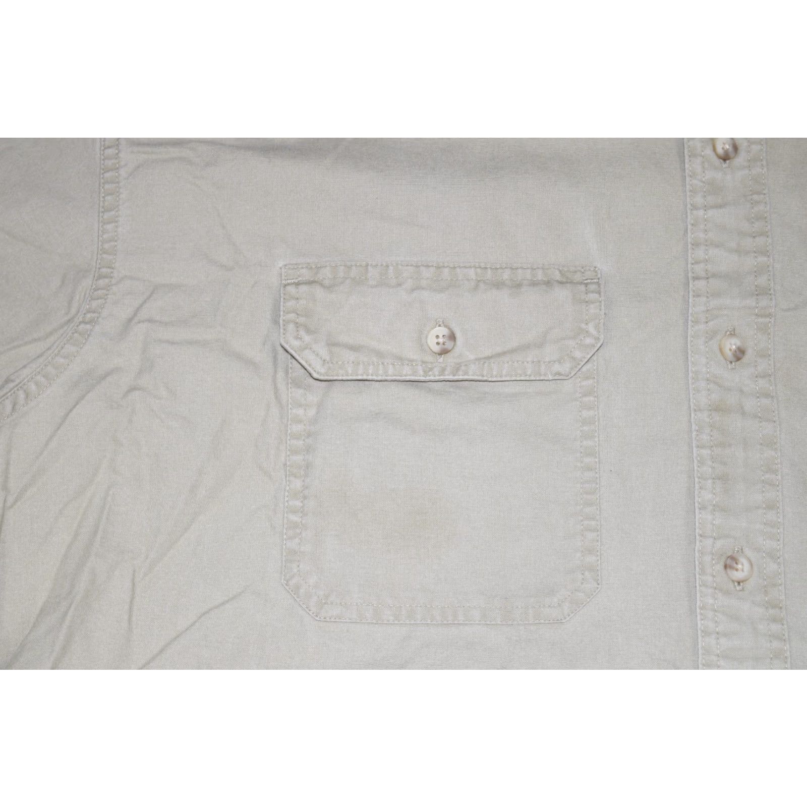 Vintage VINTAGE LL BEAN Button-Up Shirt Men 2XL Traditional Fit S/S Sunwashed Canvas Beige Khaki Cotton Power Pockets Size US XXL / EU 58 / 5 - 3 Thumbnail