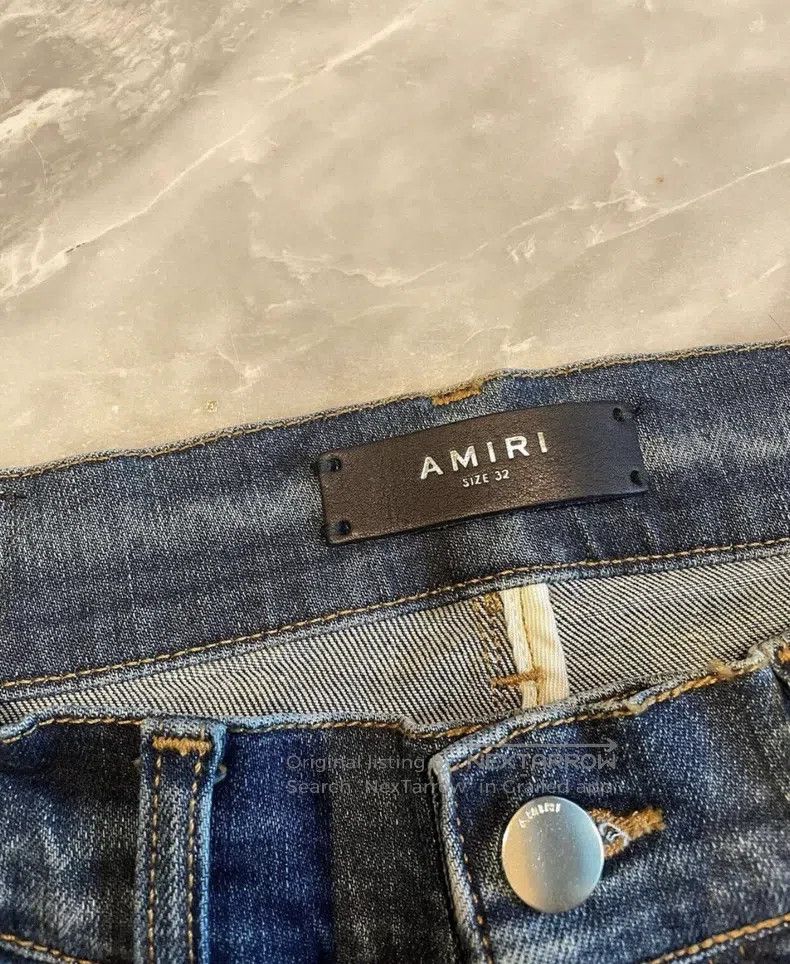 Amiri Amiri Classic Art Blue Patch Denim Jeans, Size 32 Size US 32 / EU 48 - 2 Thumbnail