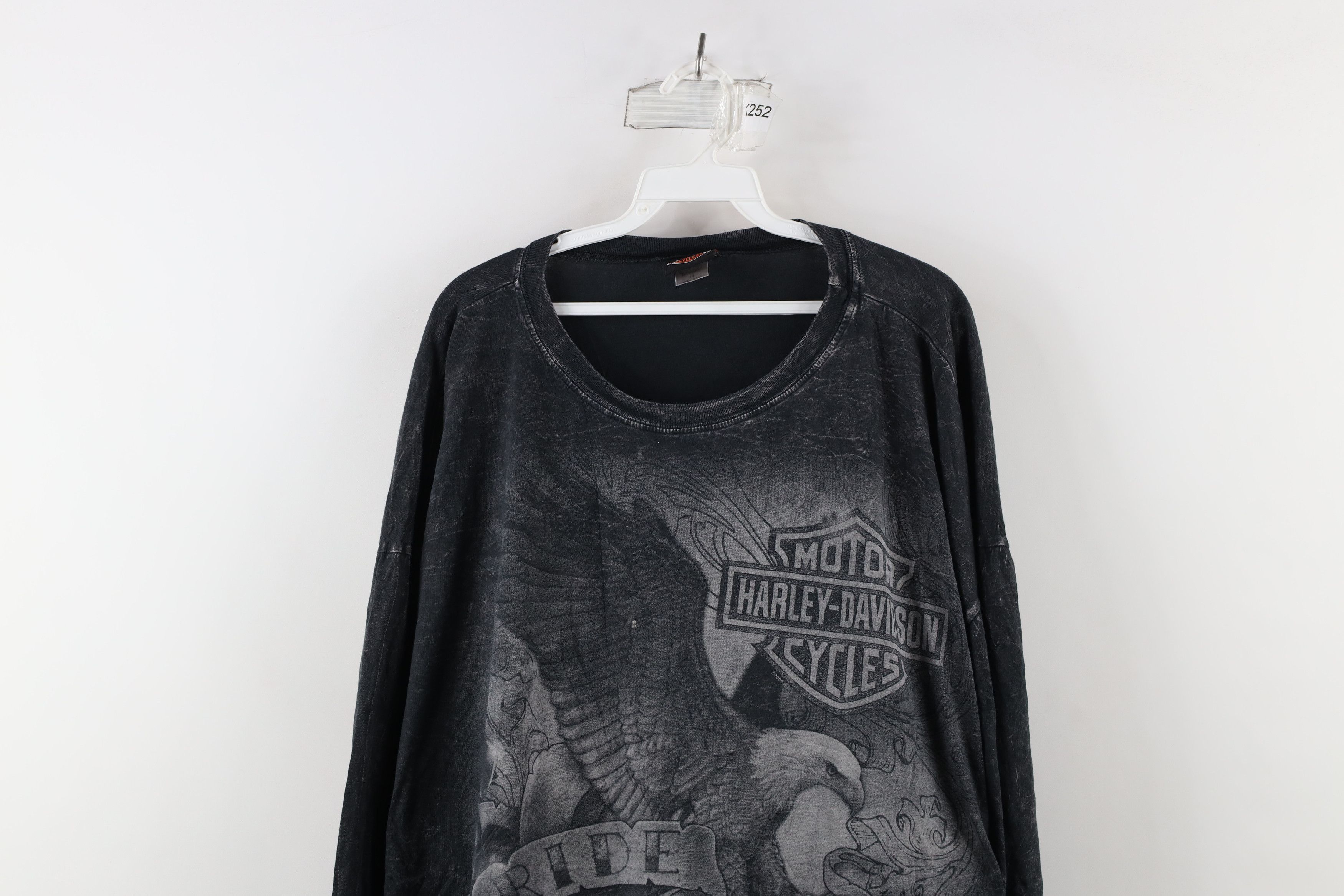 Harley Davidson Vintage Harley Davidson Acid Wash Eagle Long Sleeve T-Shirt Size US XXL / EU 58 / 5 - 2 Thumbnail