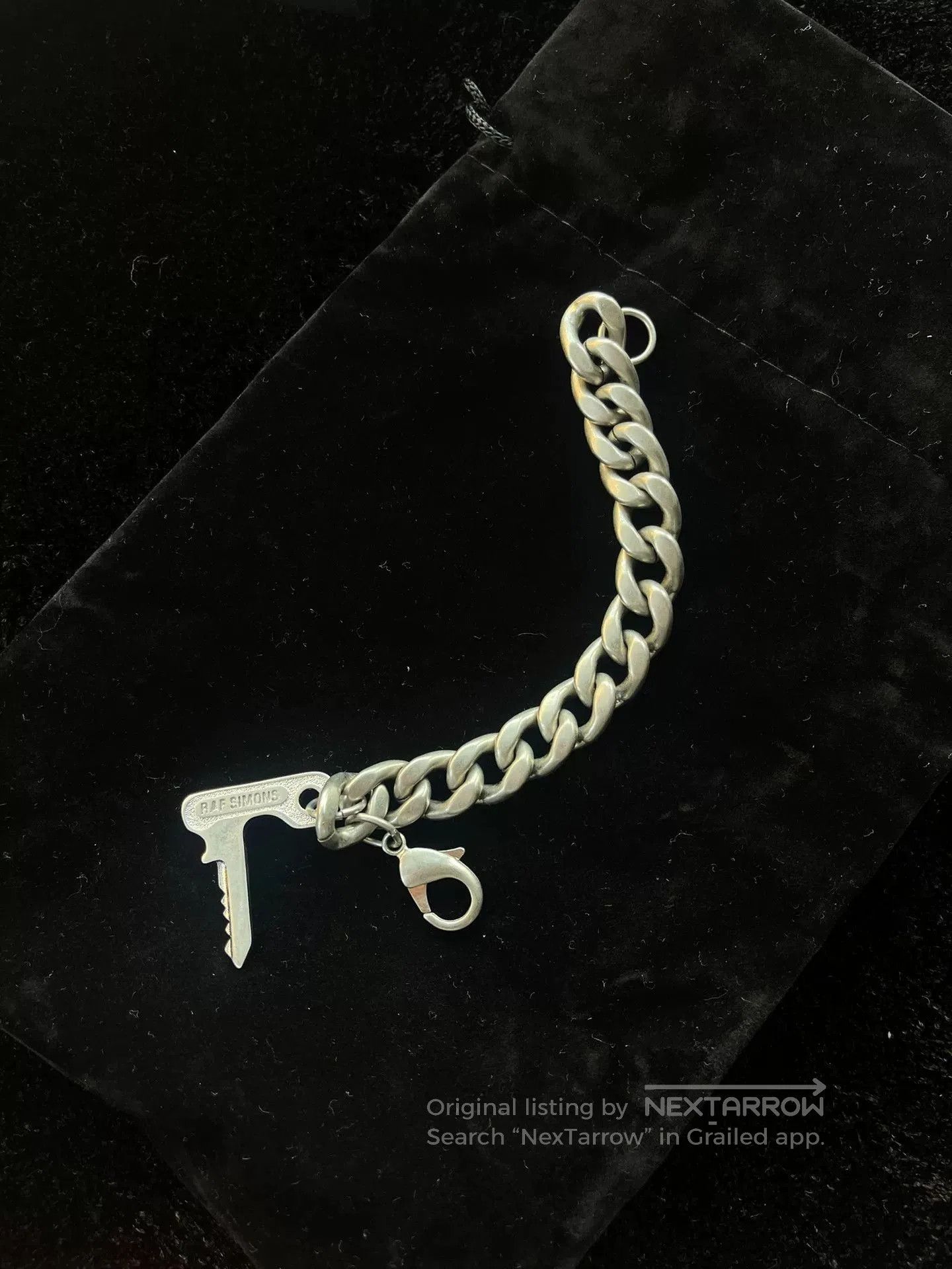 Raf Simons Raf Simons Silver Big Chain Safety Pin Bracelet | Grailed
