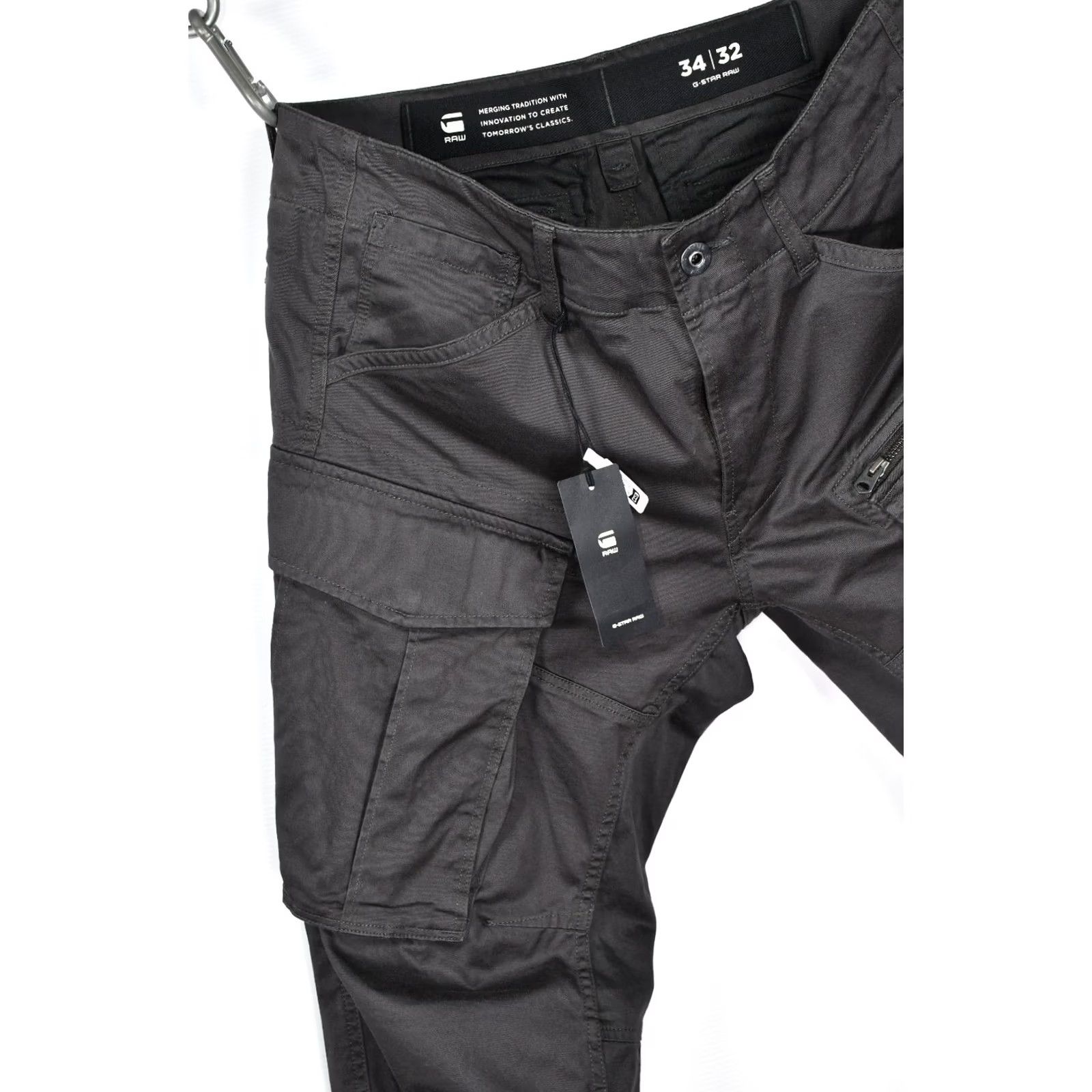 G-Star G-Star Rovic Zip 3D Regular Tapered Raven Cargo Pants Men's W34 L32 Size US 34 / EU 50 - 2 Thumbnail