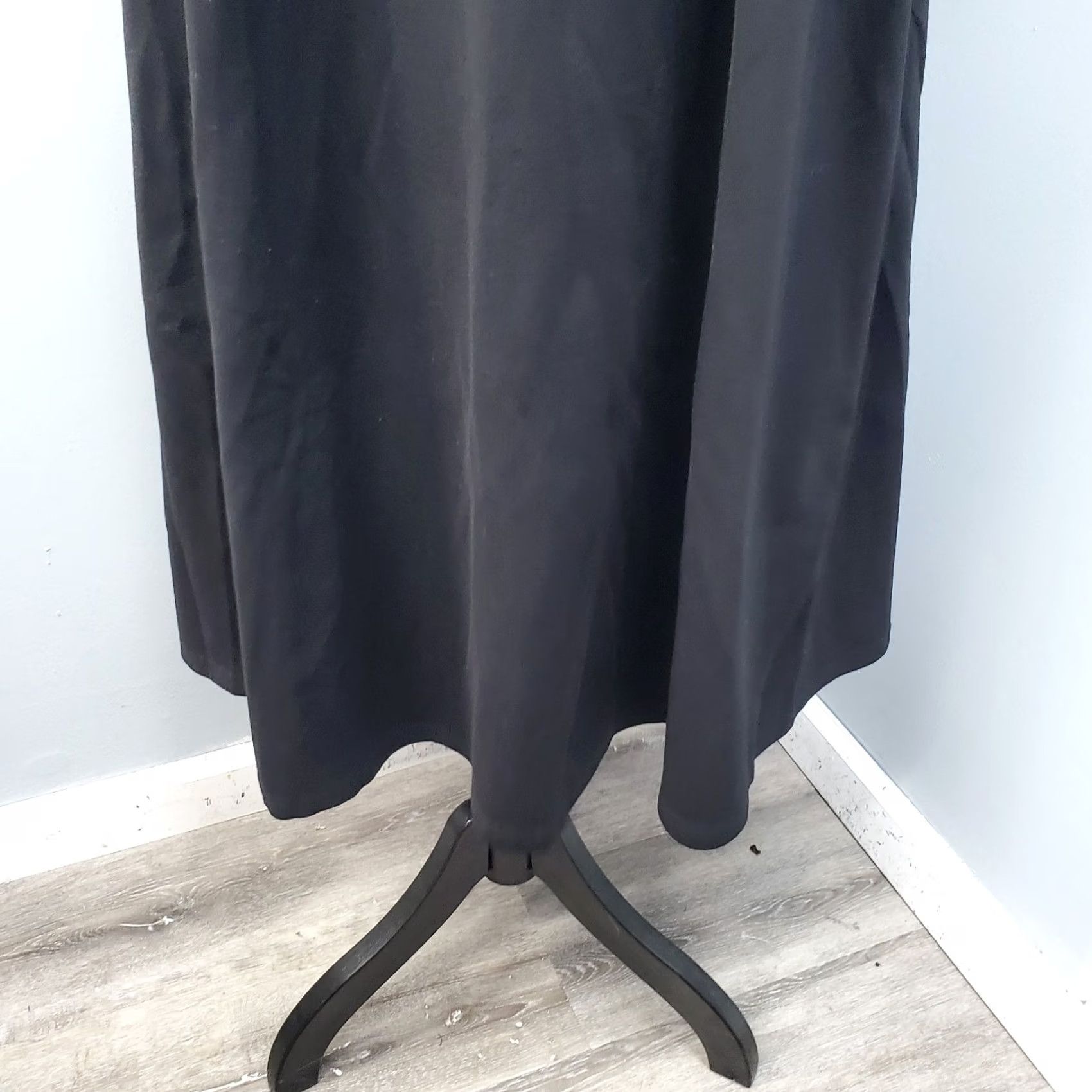 Vintage Hobemty Womens M Black Career Stretch Short Sleeve Back Zip A-Line Dress Size 32" / US 10 / IT 46 - 7 Thumbnail
