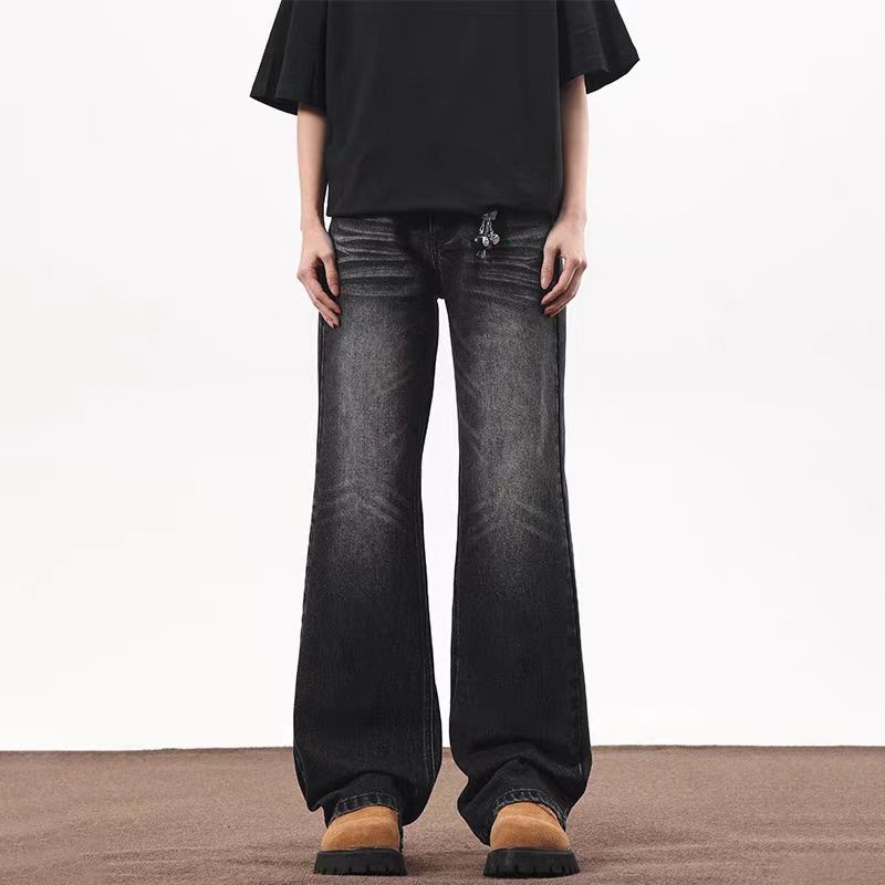 Japanese Brand × Jean High street distressed washed black and gray bootcut jeans Size US 32 / EU 48 - 6 Thumbnail
