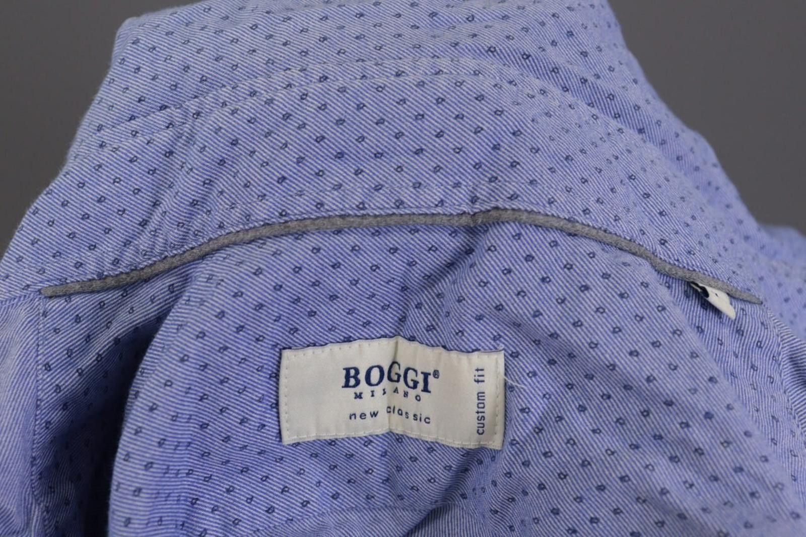 Designer Boggi Milano Custom Fit Blue Dotted Shirt Size M Size US M / EU 48-50 / 2 - 12 Thumbnail