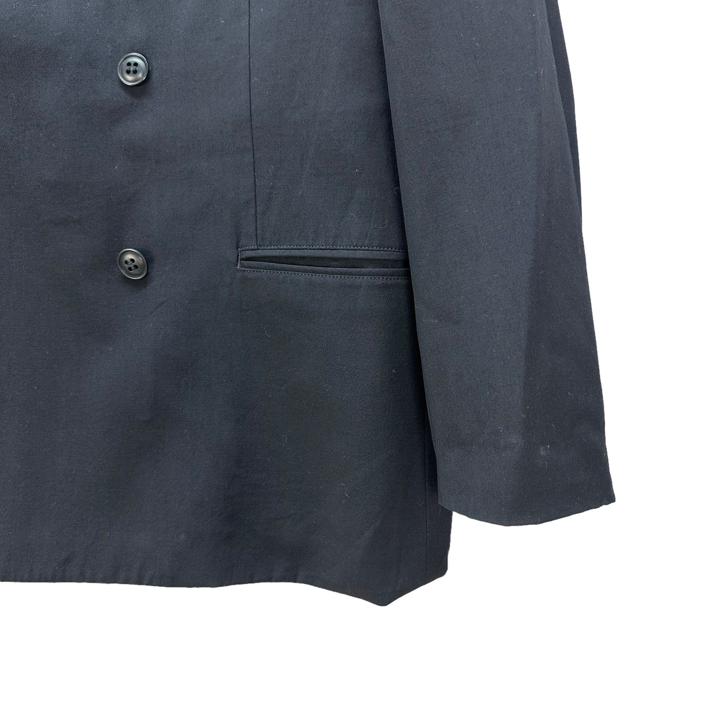 Yohji Yamamoto WORKSHOP DOUBLE BREASTED COLLARLESS JACKET #8716-022 Size US M / EU 48-50 / 2 - 7 Thumbnail