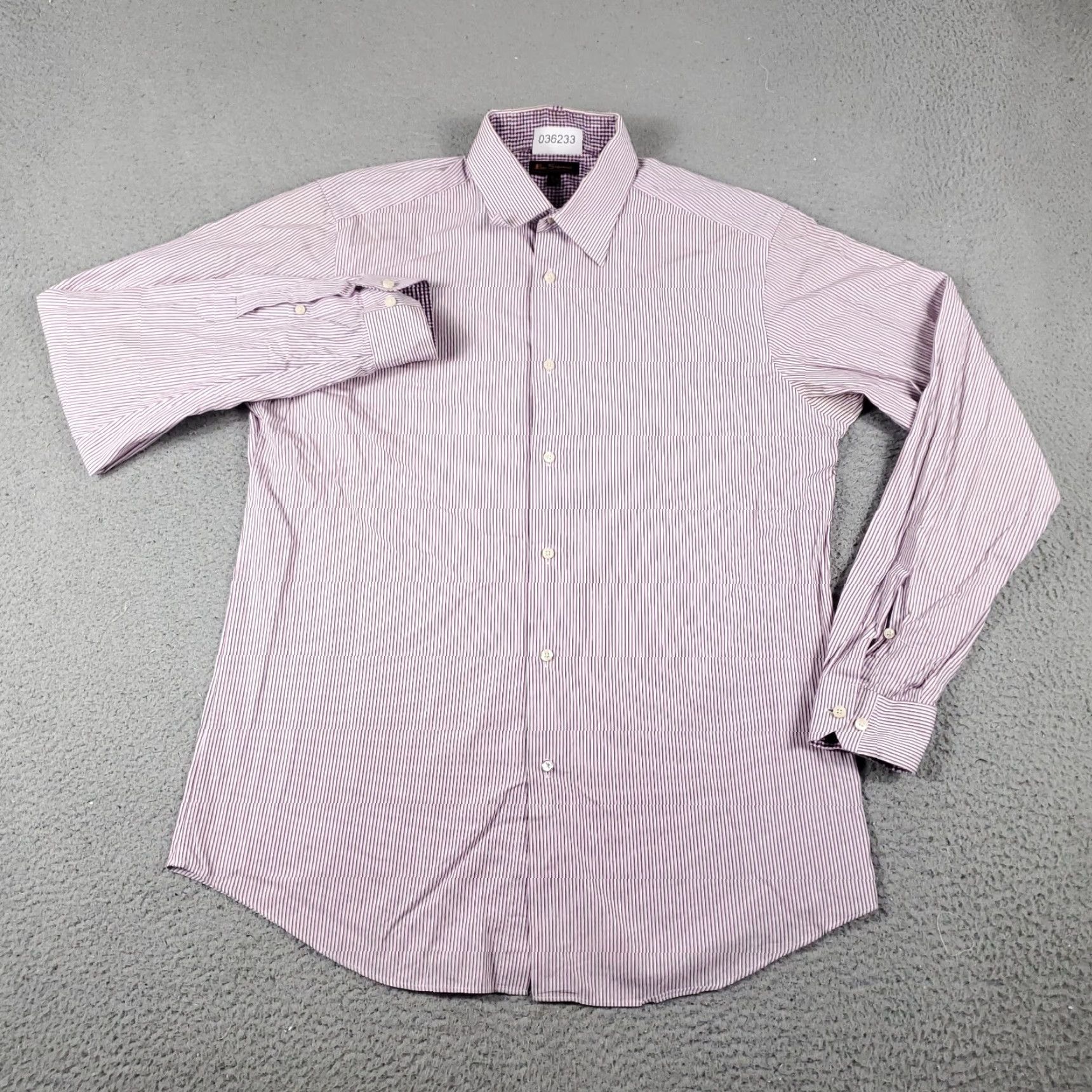Ben Sherman Ben Sherman Shirt Mens Medium Purple White Check Casual Button Up Long Sleeve Size US M / EU 48-50 / 2 - 2 Thumbnail