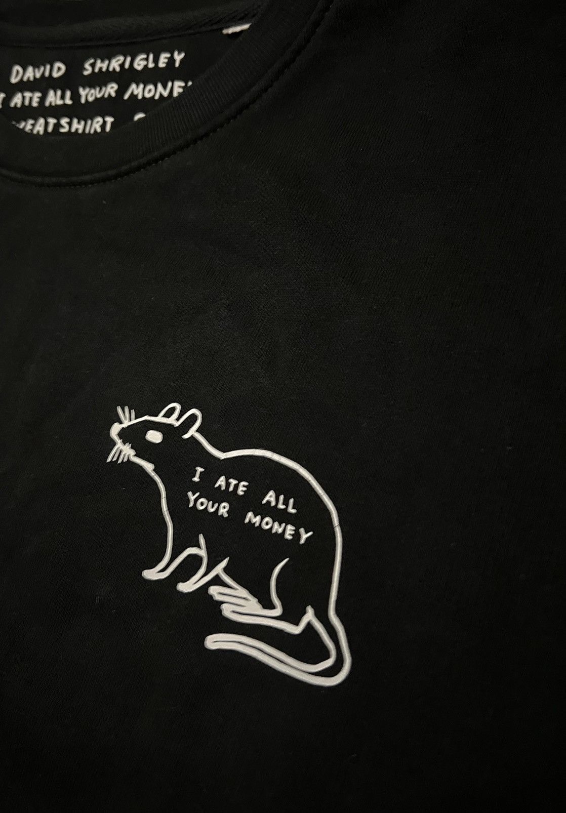 Designer David Shrigley I Ate All Your Money Rat Crewneck Sweatshirt Size US XL / EU 56 / 4 - 2 Thumbnail