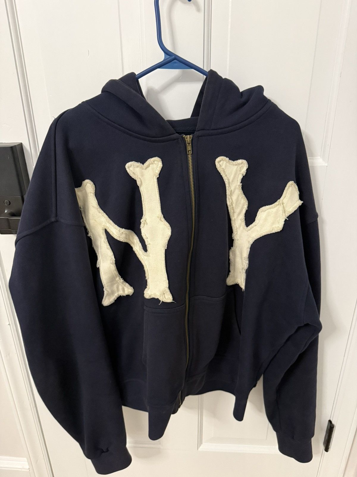 Memory Lane Park NY 骨文字デザイン フルジップパーカー RARE Memory Lane Park NY New York Zip-Up Hoodie SIZE MEDIUM