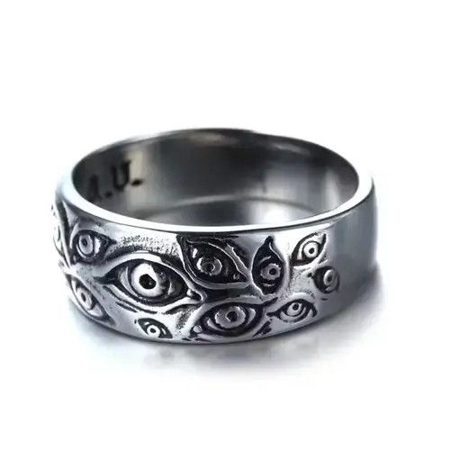 High Sport × Jewelry × Ring Of Fire Punk Carved Eyes Ring Size ONE SIZE - 1 Thumbnail