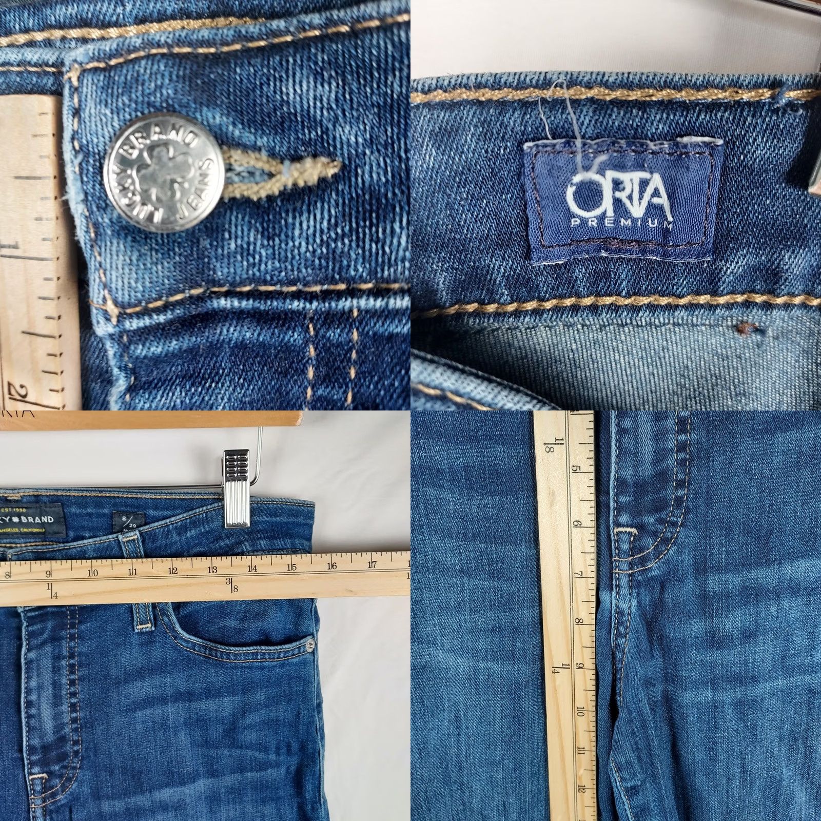 Lucky Brand Lucky Brand Women’s Hayden Skinny Jeans Denim Blue Medium Wash 5-Pocket Raw Hem Jeans Women Medium Regular Slim 5-Pocket Design Size 32" / US 10 / IT 46 - 8 Thumbnail