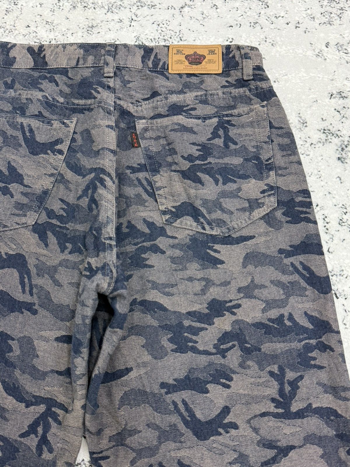 Vintage CHIPIE Jeans Grey Camo Denim Pants Straight Relaxed Fit Size US 29 - 11 Thumbnail