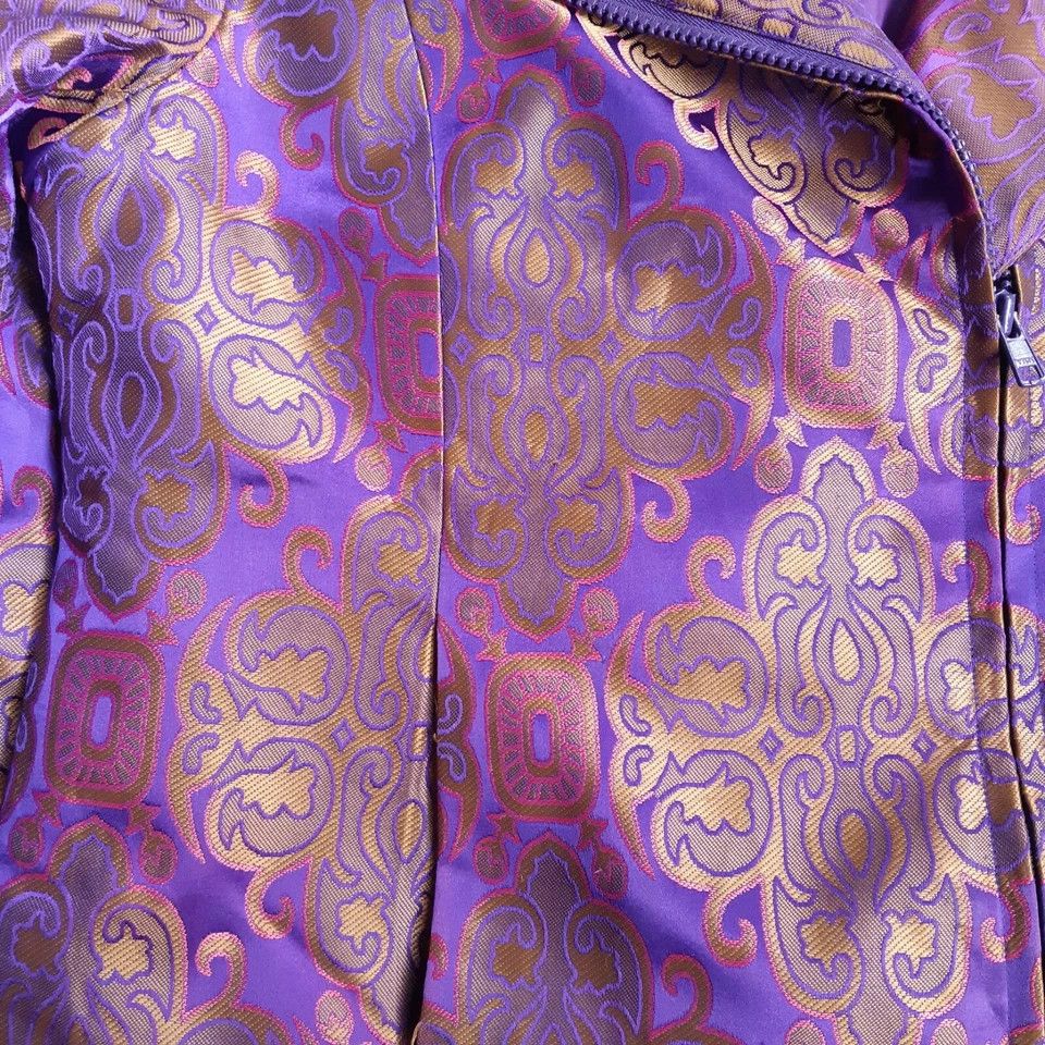 Vivienne Tam 90s Vintage Vivienne Tam Jacquard Purple Blue Jacket Size XS / US 0-2 / IT 36-38 - 5 Thumbnail