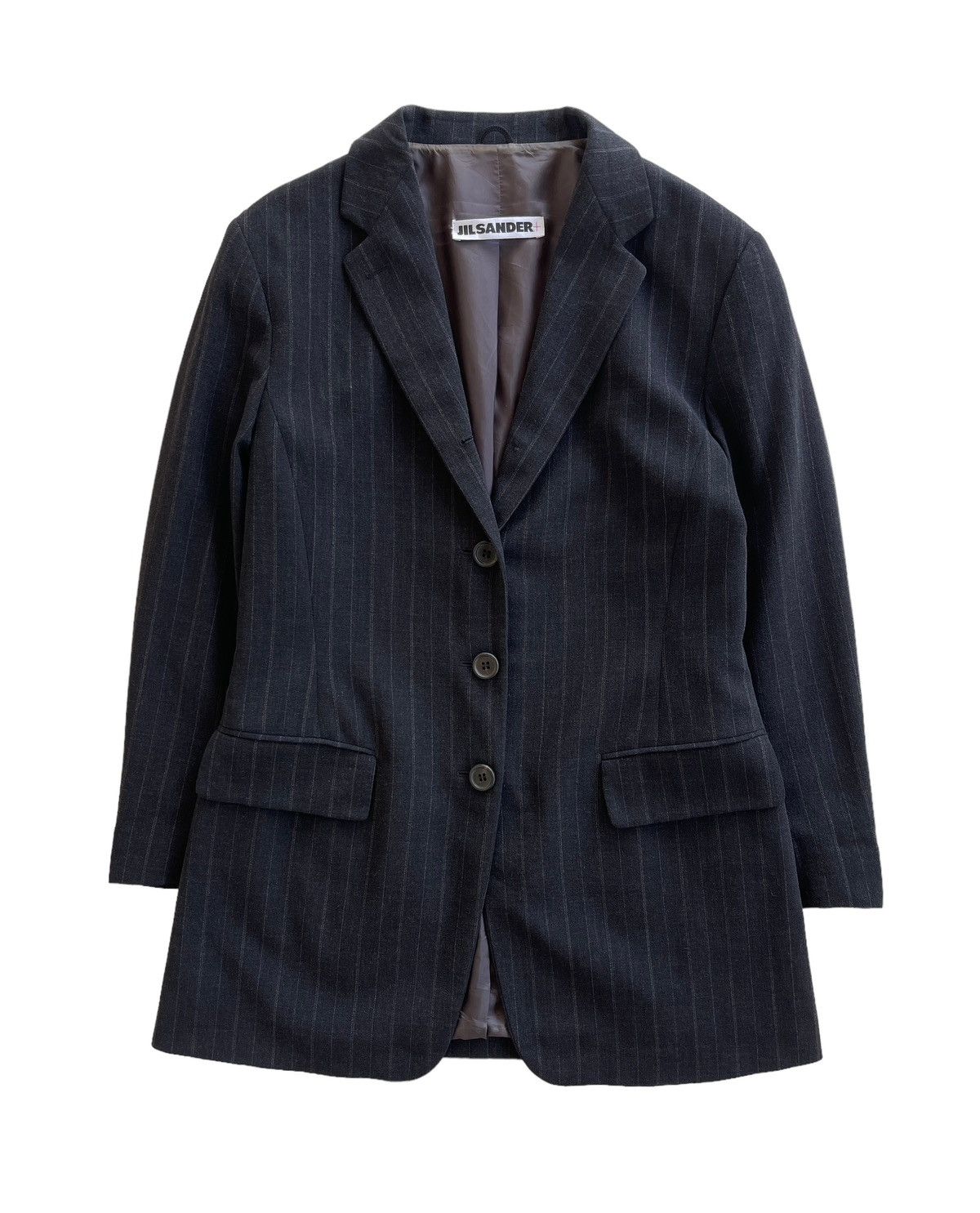 image of Jil Sander Stripe Coat in Dark Grey, Women's (Size XS)