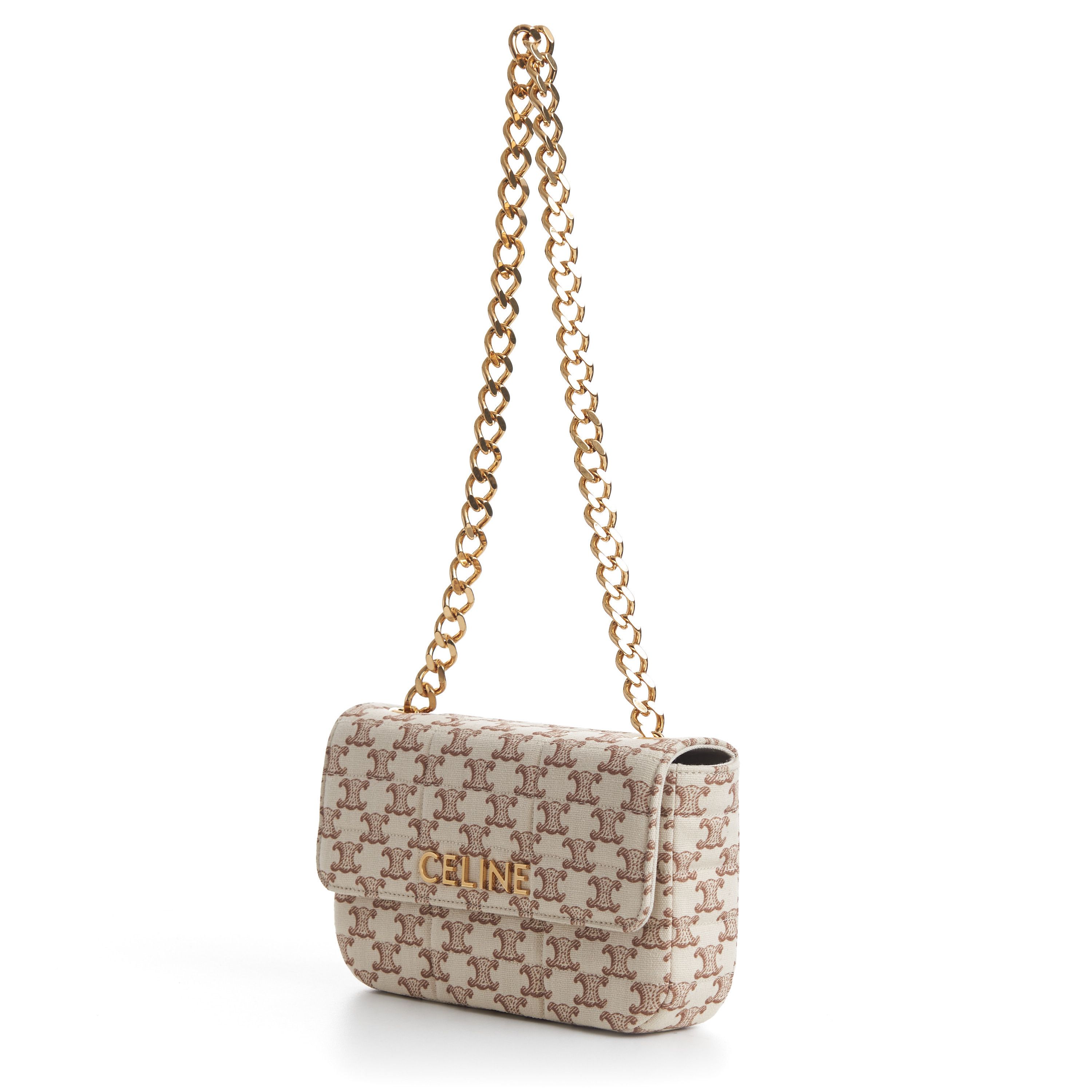 Celine Chain Shoulder Bag - Matelasse - Triomphe Canvas Print White Size ONE SIZE - 2 Thumbnail