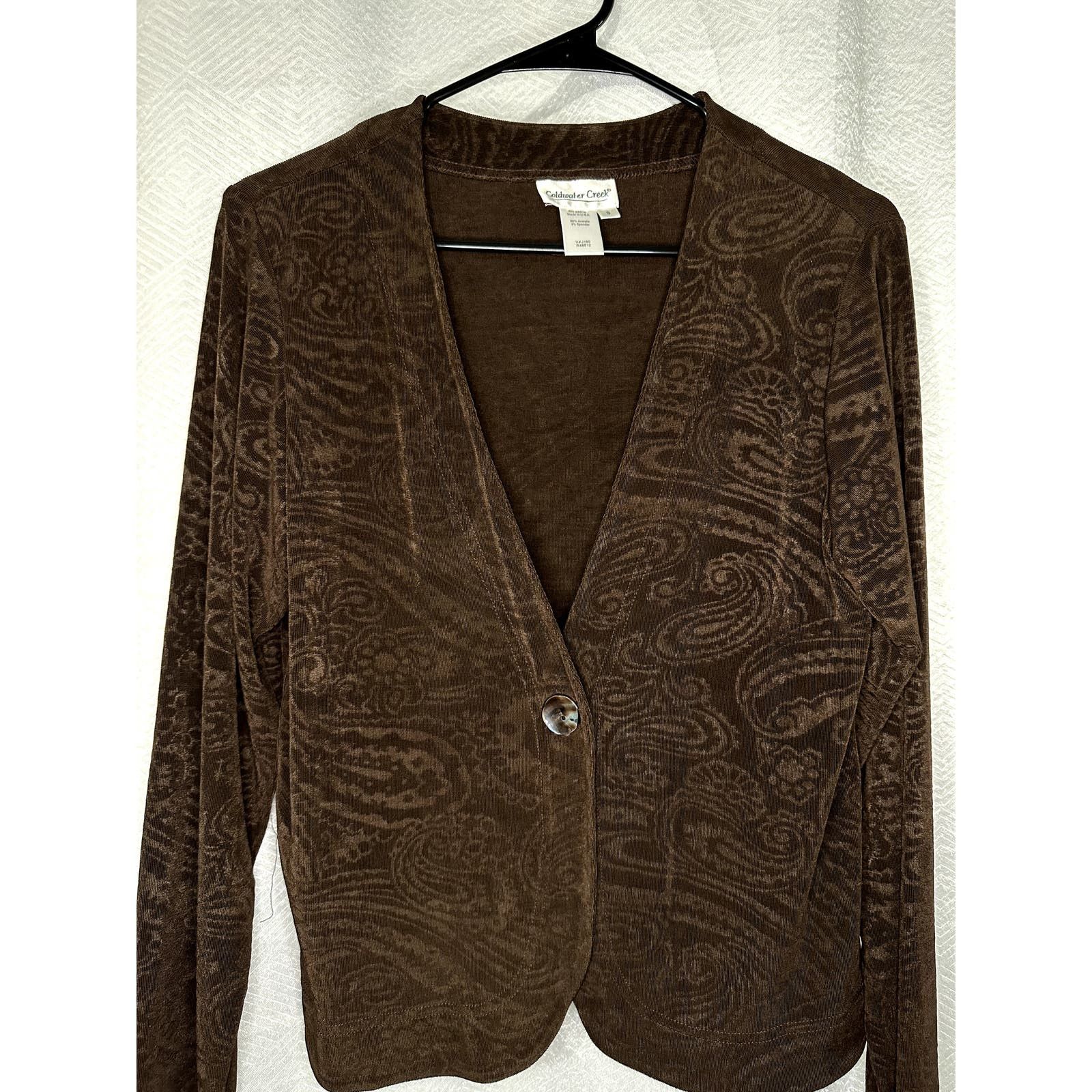 Coldwater Creek Coldwater Creek Paisley Long Sleeve Cardigan Brown S Size S / US 4 / IT 40 - 2 Thumbnail
