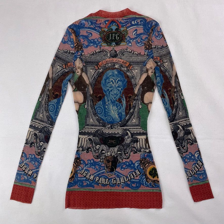 Jean Paul Gaultier SS1995 Jean Paul Gaultier Cabaret Tattoo Mesh Top Vintage Size US M / EU 48-50 / 2 - 2 Thumbnail