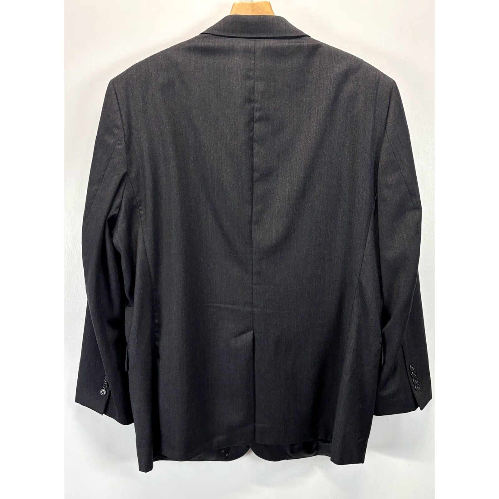 Jos. A. Bank Jos. A Bank Charcoal Sport Coat Blazer Mens 48R Career Single Vent 100% Wool Blazer, Wool, Black/Gray, 48, Regular, Mens, Career, Business Size 48R - 2 Thumbnail