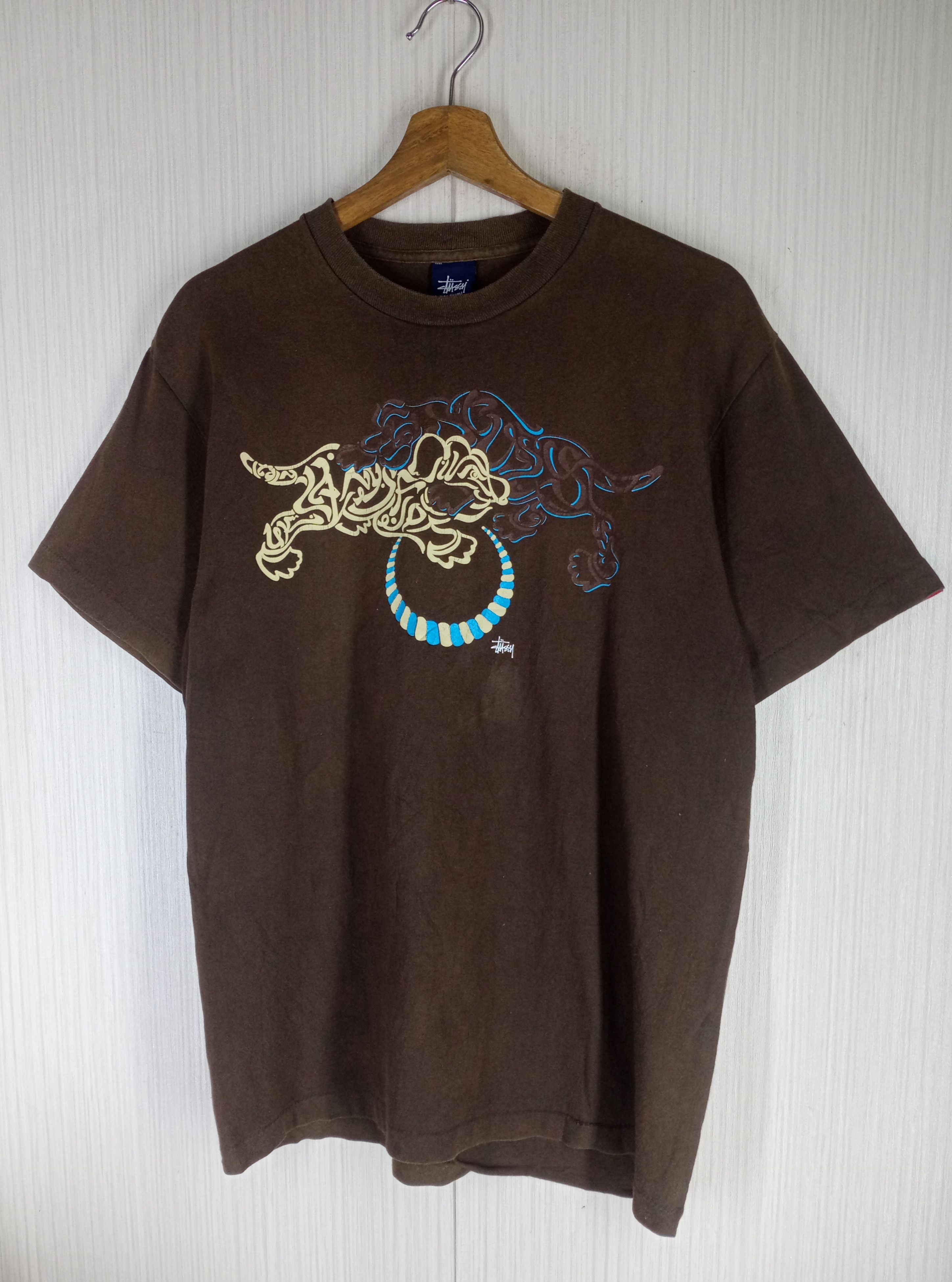 Stussy × Vintage Rare Vintage 90s Stussy Lion Tshirt Size US M / EU 48-50 / 2 - 2 Thumbnail