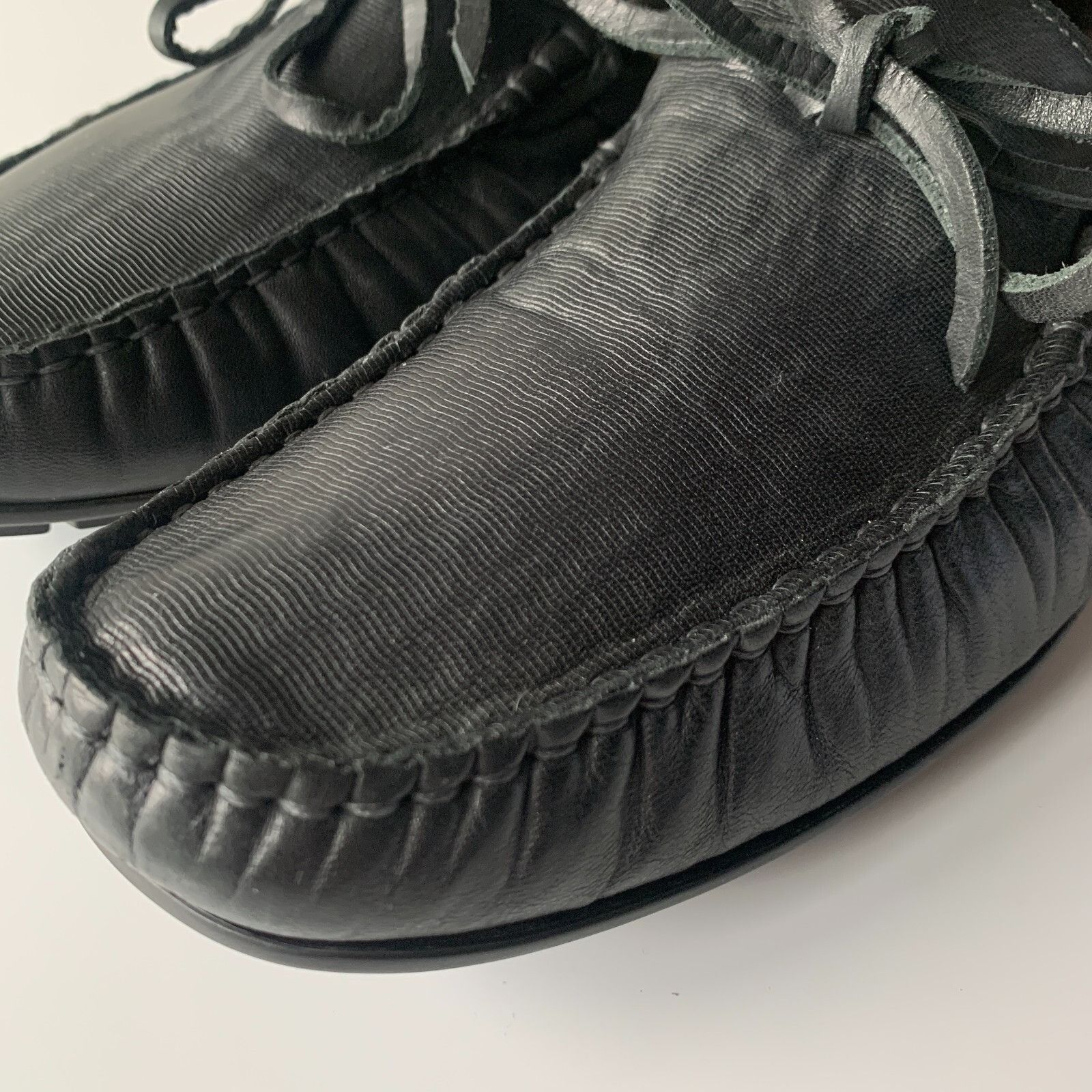Bacco Bucci BACCO BUCCI Muse Black Leather Bow Loafers Driver Shoes Men' Size US 11 / EU 44 - 4 Thumbnail