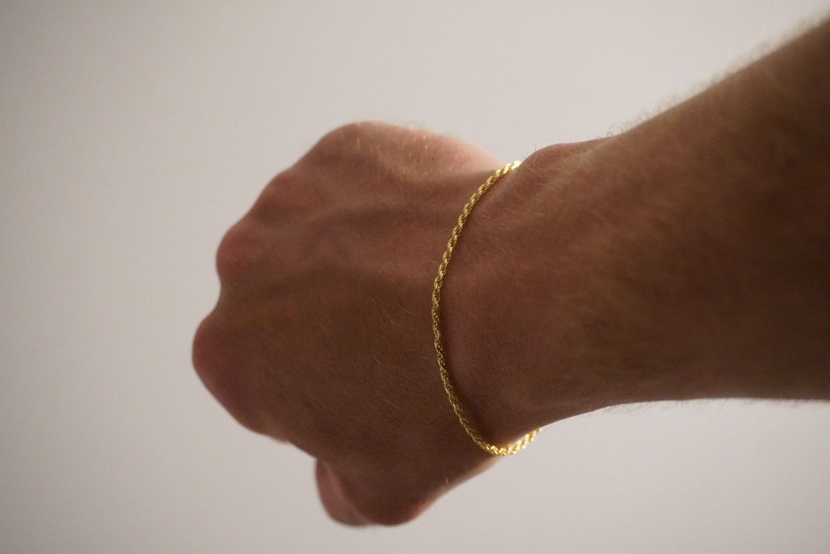 Jewelry Gold bracelet 14k gold vermeil Rope bracelet 2MM 8 inches Size ONE SIZE - 3 Thumbnail