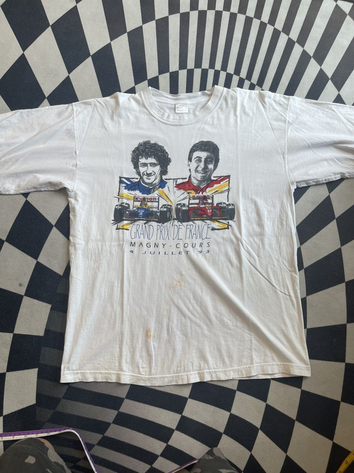 Vintage Vintage 90s Grand Prix de France Magny-Cours F1 T-Shirt Size US XL / EU 56 / 4 - 2 Thumbnail