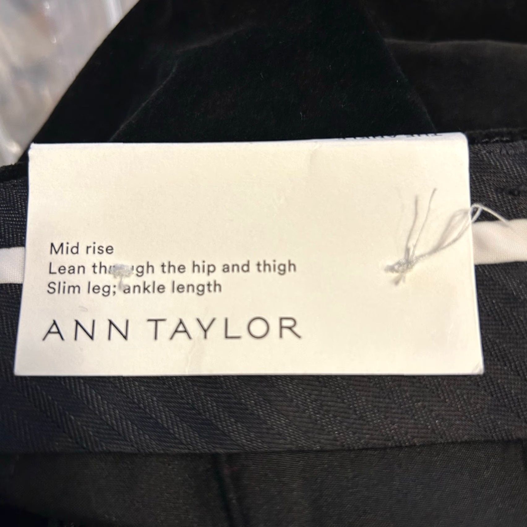 Ann Taylor VINTAGE Ann Taylor Women Pants Black Velvet Petite Mid Rise Slim Ankle Stretch 2P Size 30" / US 8 / IT 44 - 6 Thumbnail