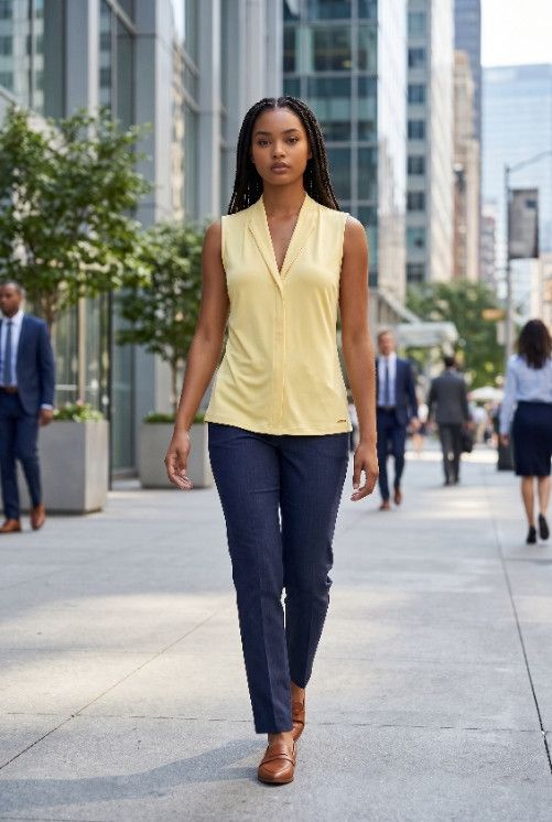 Calvin Klein Calvin Klein sleeveless petite v-neck blouse/top,Petite S Size S / US 4 / IT 40 - 1 Thumbnail