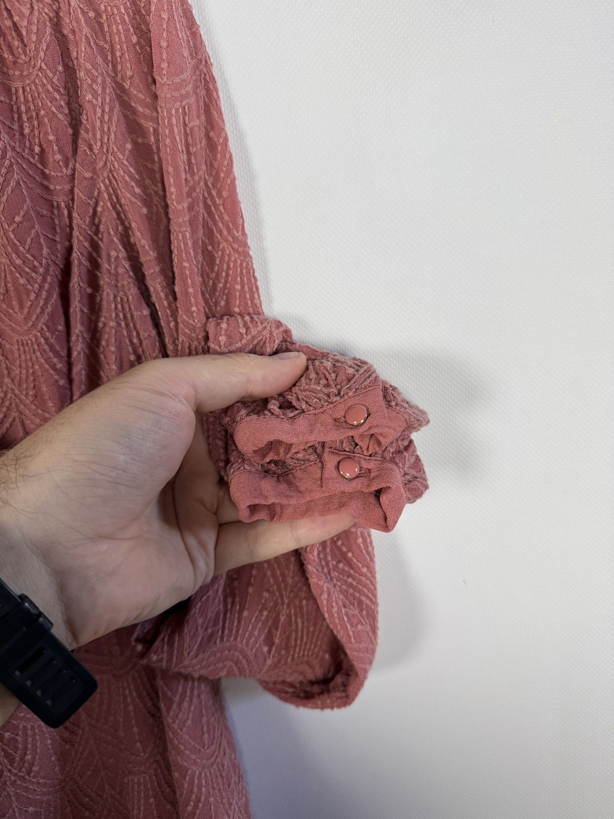 Sezane Sezane Paris Viscose Blouse Textured Long Sleeve Top Sz S/M Size S / US 4 / IT 40 - 6 Thumbnail