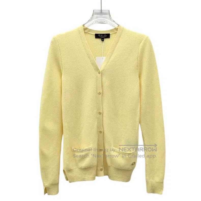 Loro Piana Loro Piana Yellow Cashmere V-neck Single-breasted Long Sle Size XS / US 0-2 / IT 36-38 - 1 Thumbnail
