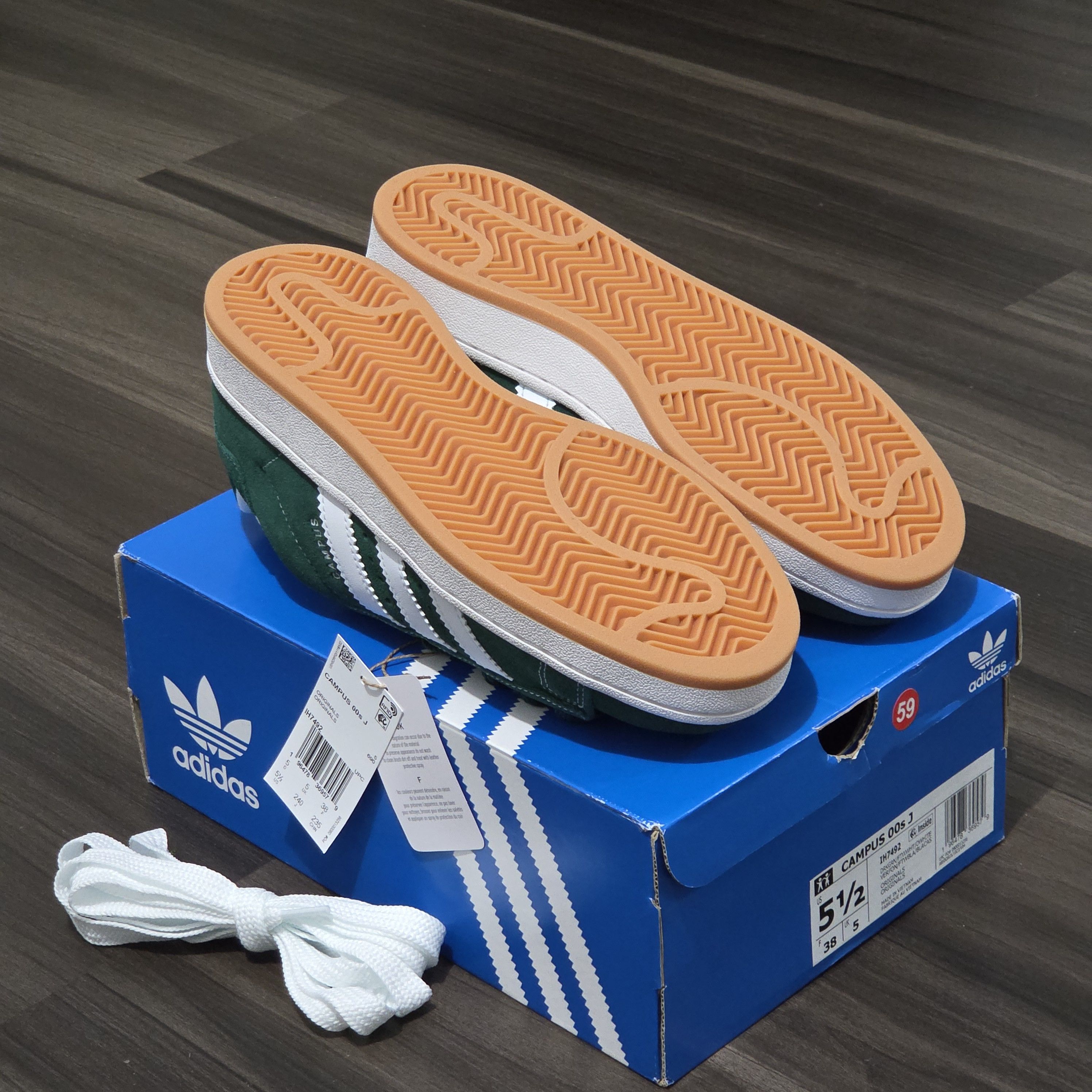 Adidas Adidas Campus 00s J IH7492 Dark Green White ,5.5 men 6.5 wmn Size US 5.5 / EU 38 - 17 Thumbnail